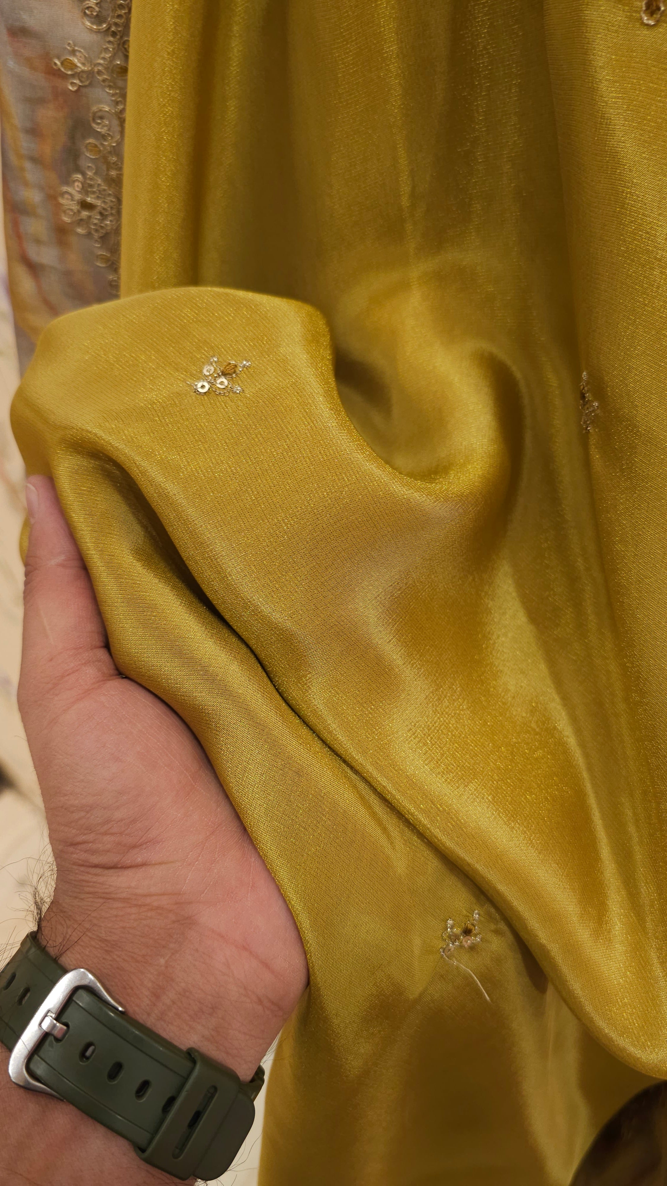 Shimmer Tissue Suit with Zari Embroidery & Digital Dupatta