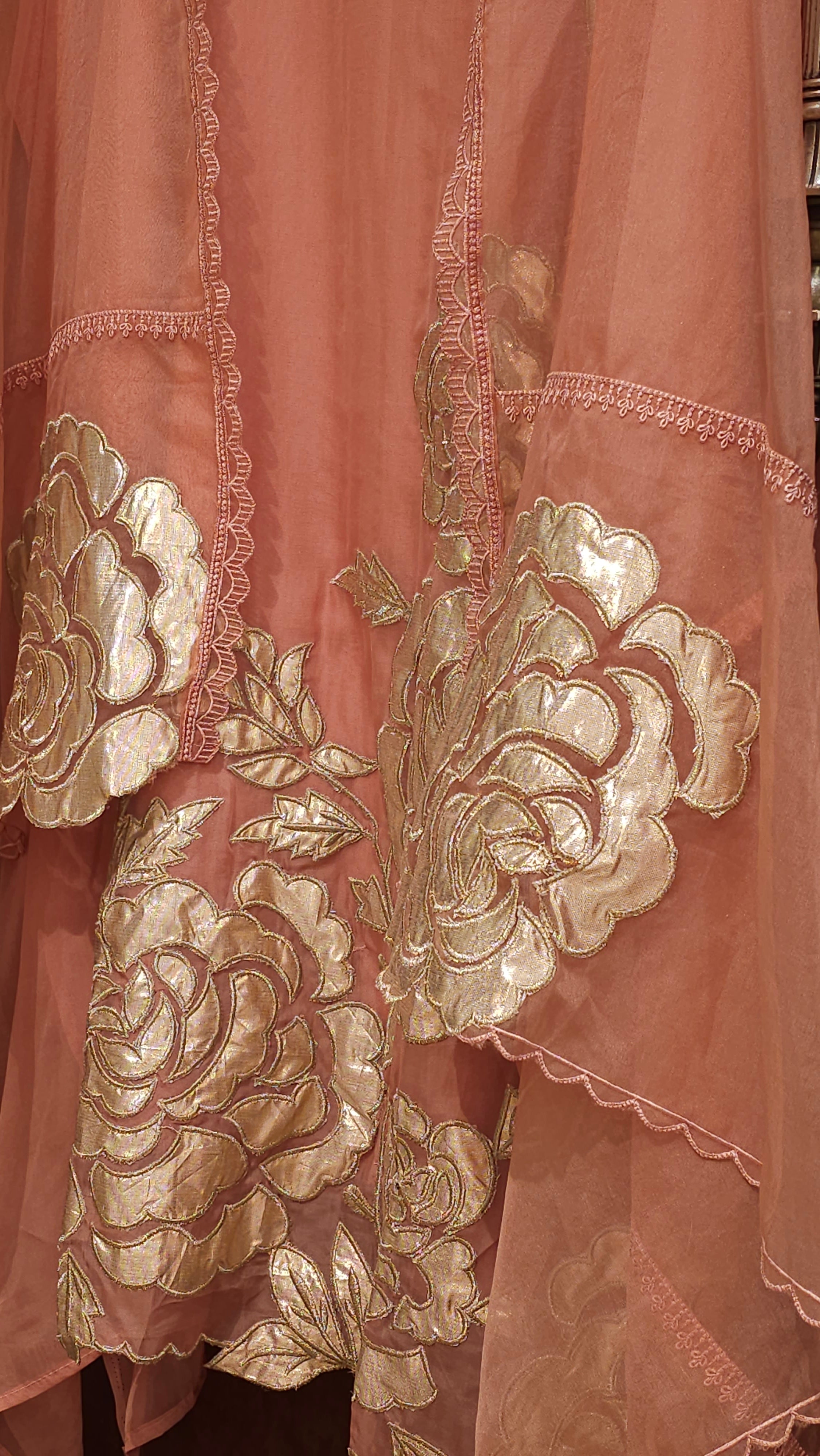 Soft Organza Suit with Rose Gold Patchwork