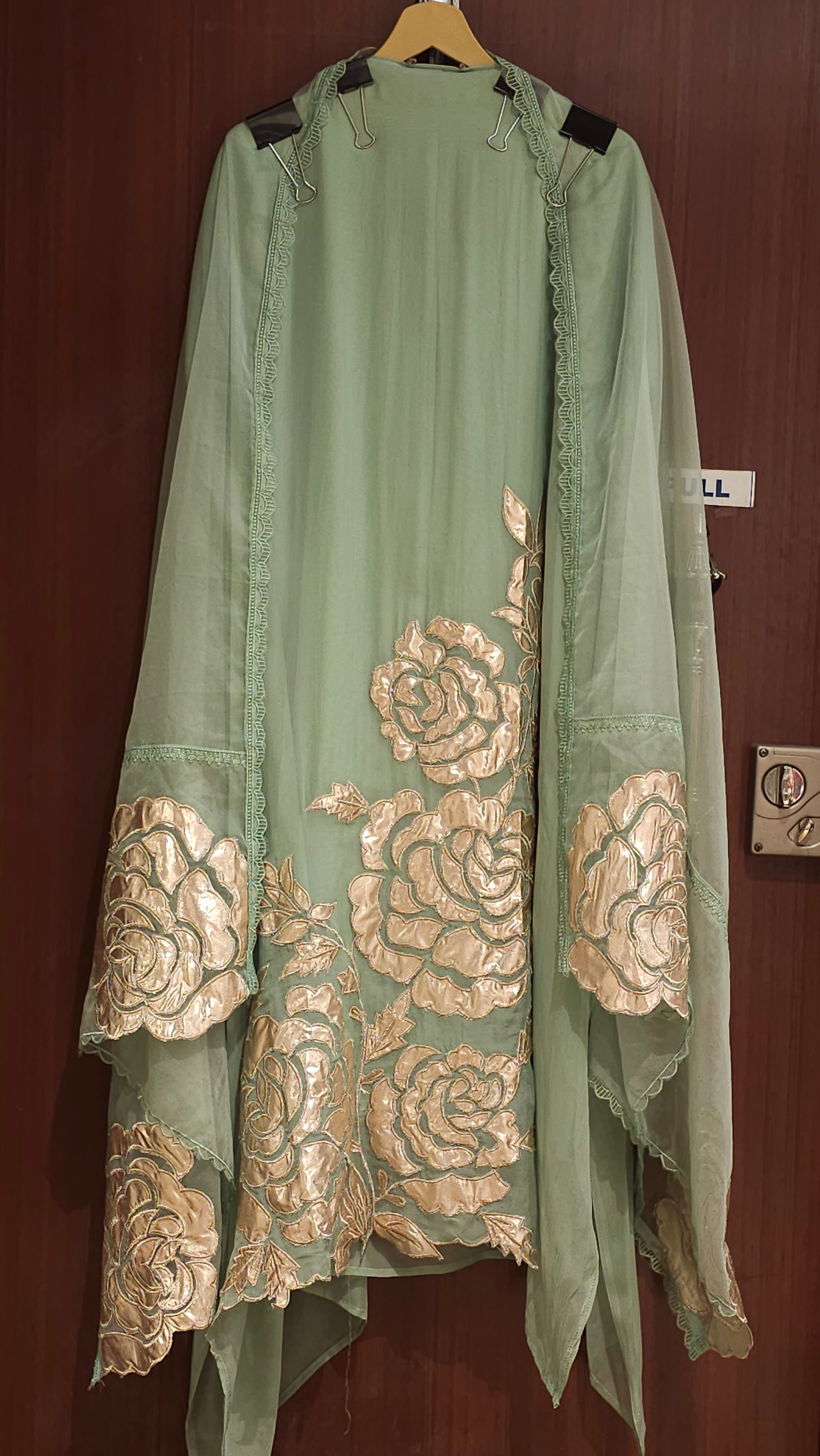 Soft Organza Suit with Rose Gold Patchwork