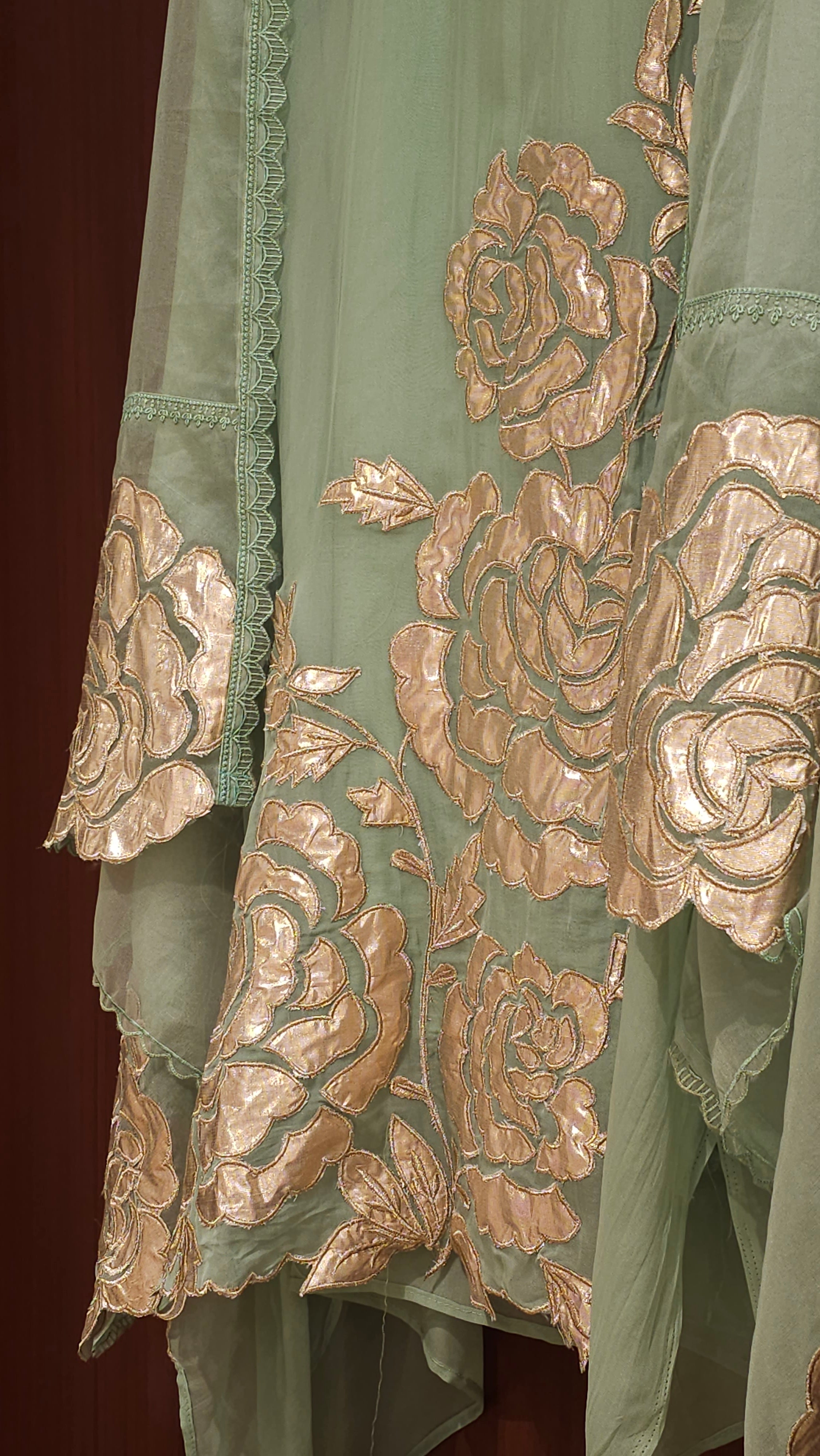 Soft Organza Suit with Rose Gold Patchwork