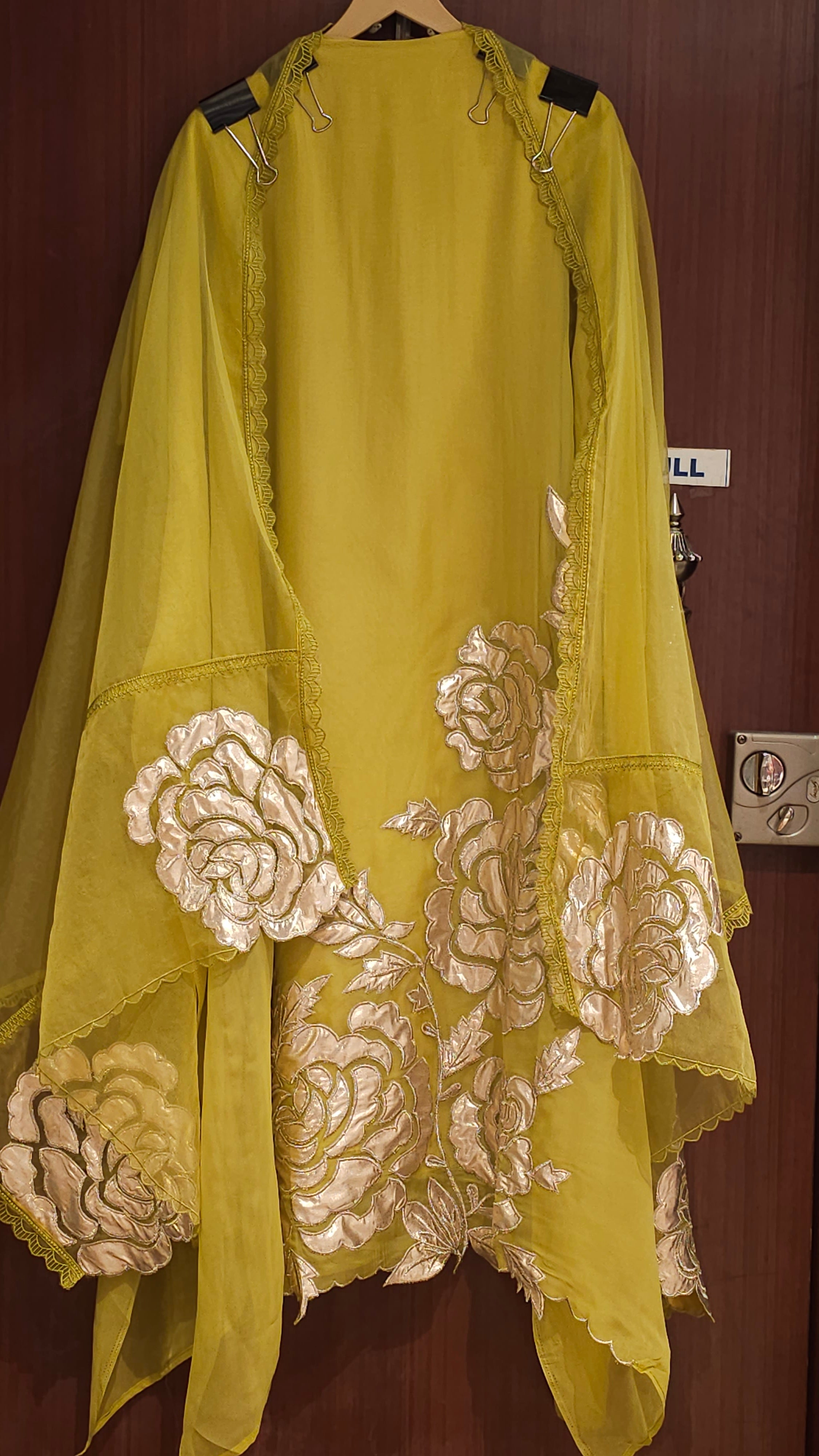 Soft Organza Suit with Rose Gold Patchwork