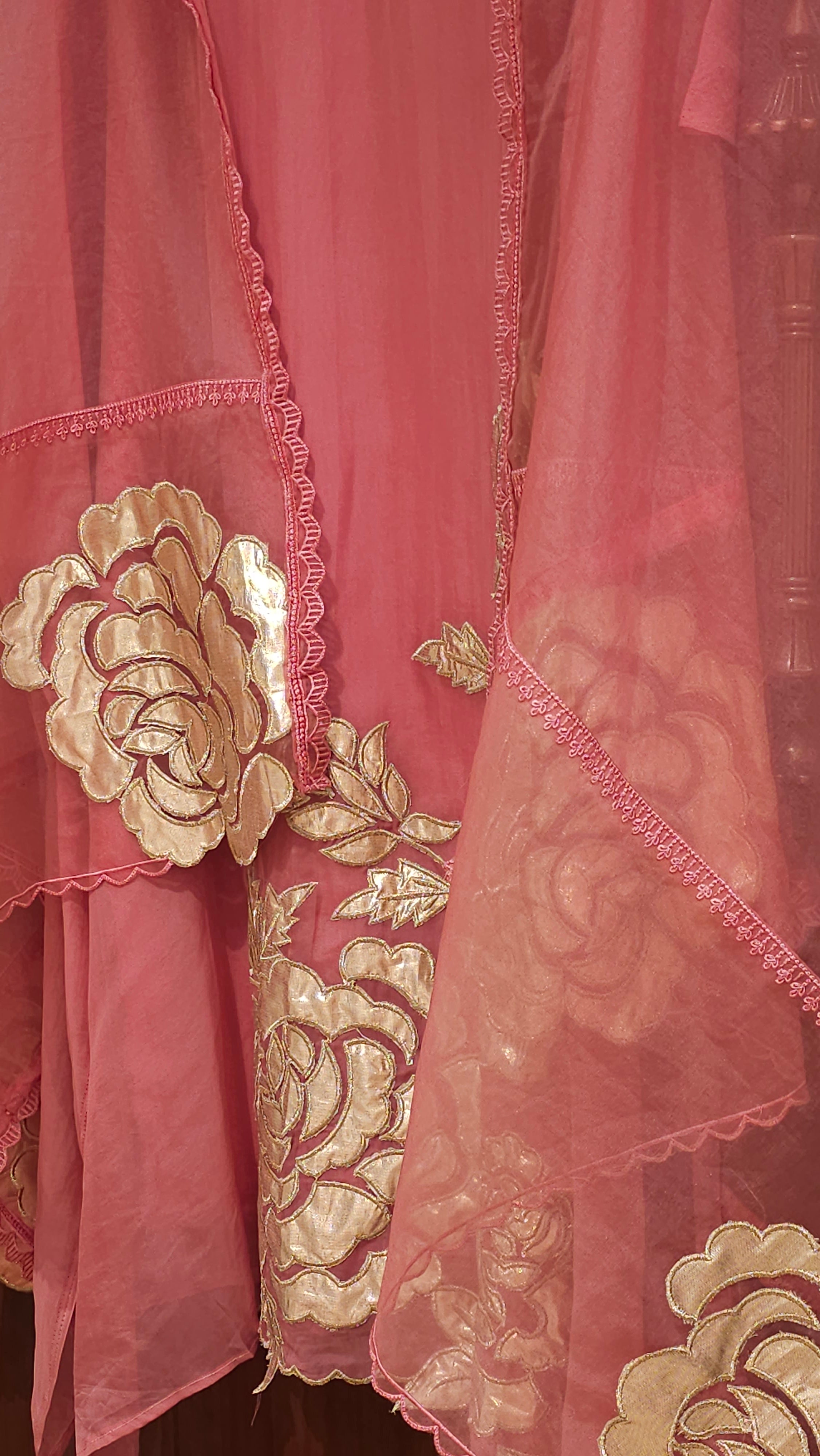 Soft Organza Suit with Rose Gold Patchwork