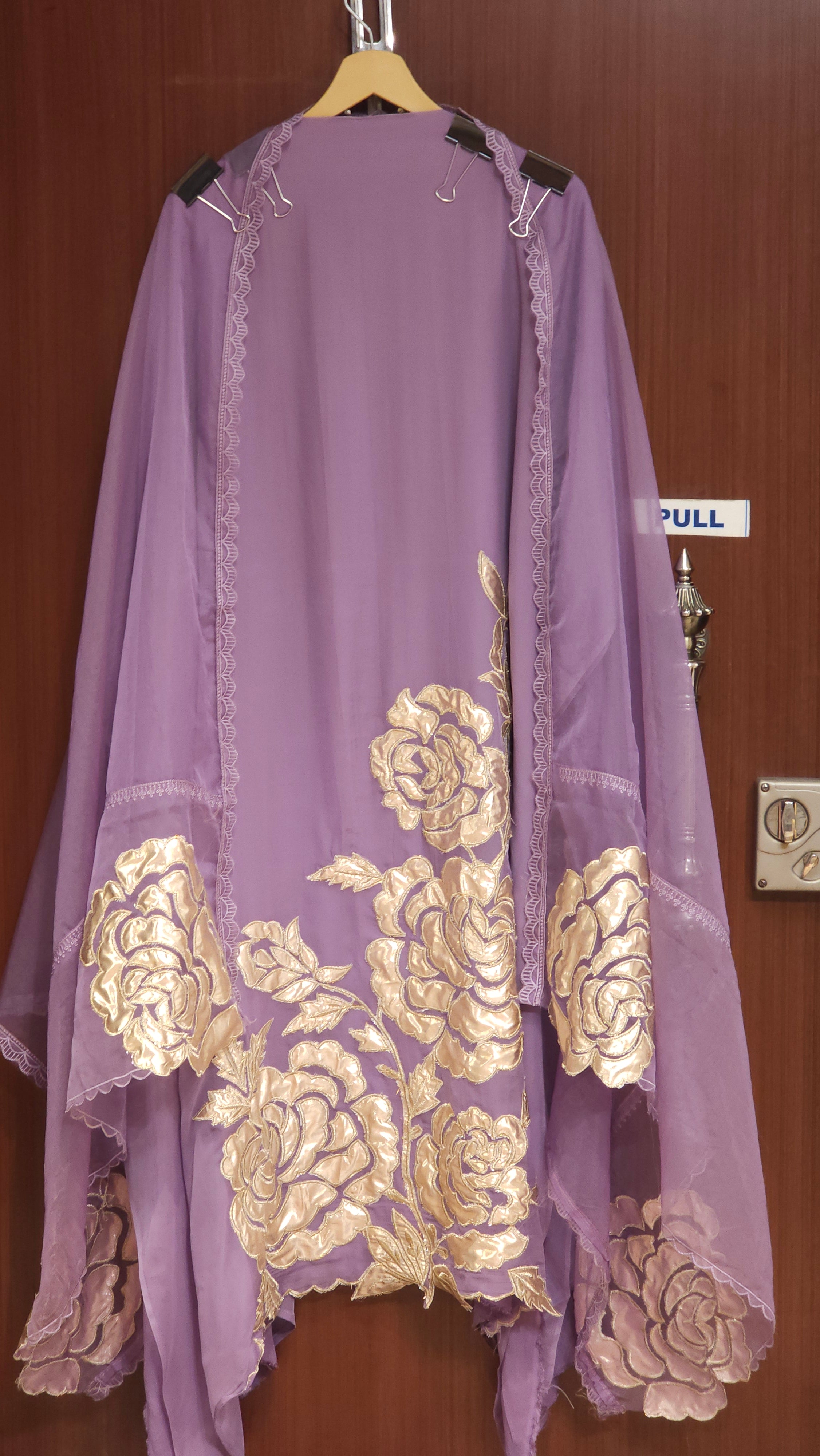 Soft Organza Suit with Rose Gold Patchwork