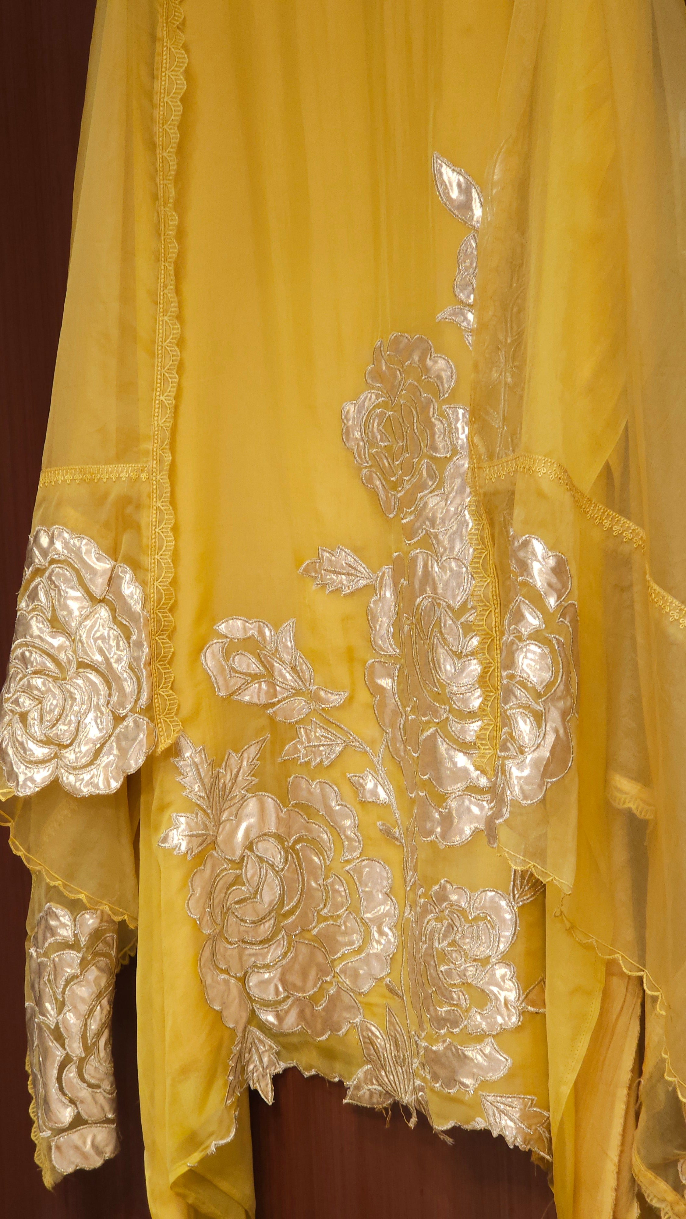 Soft Organza Suit with Rose Gold Patchwork