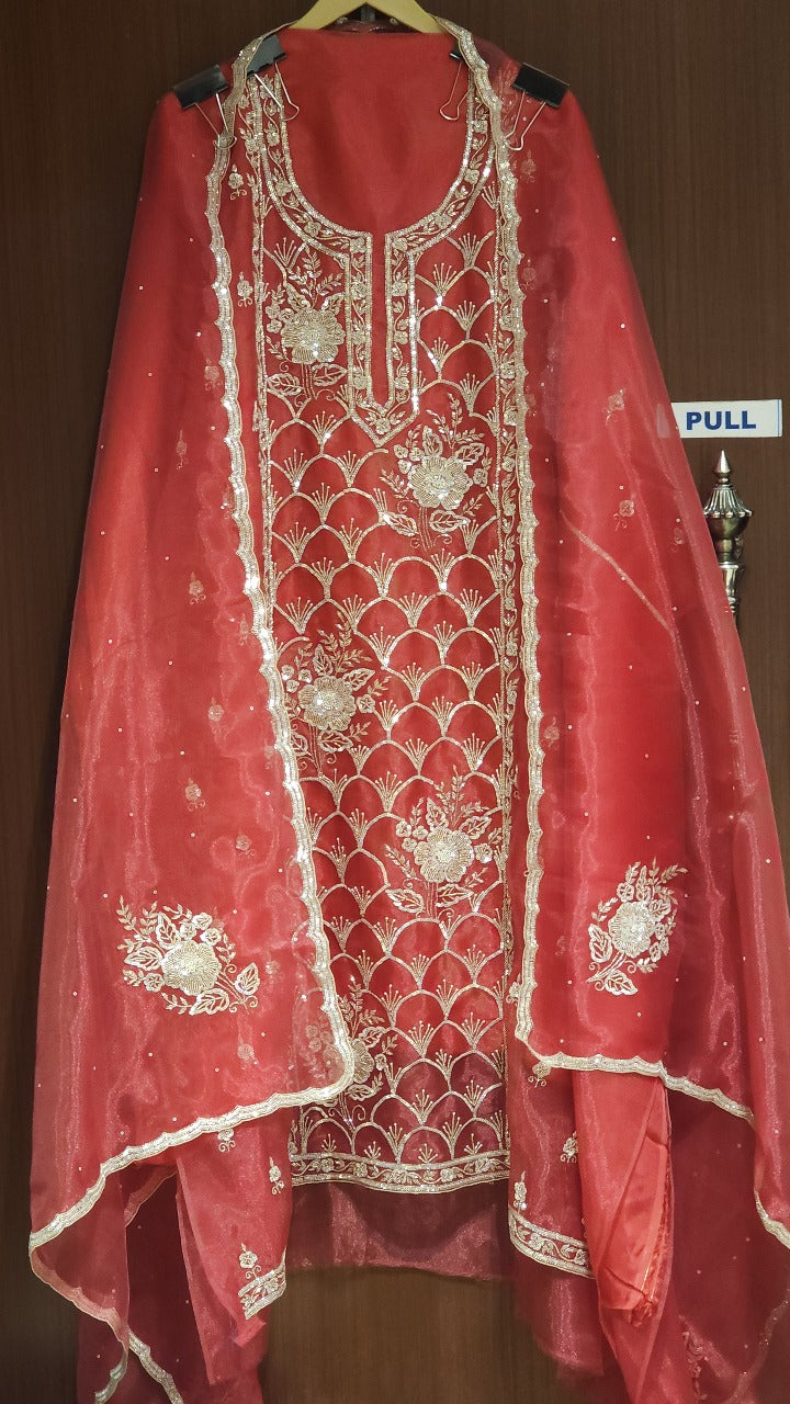 Glass Tissue Suit in Handwork Embroidery