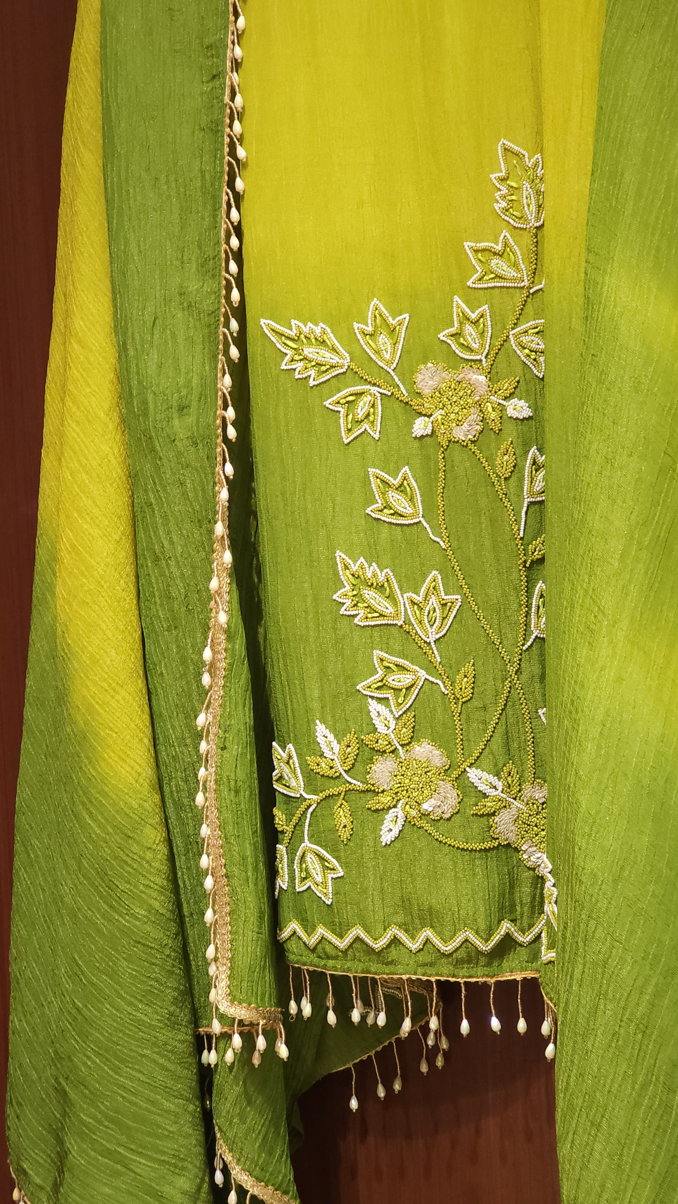 Crushed Tissue Ombre Suit - Stretchable