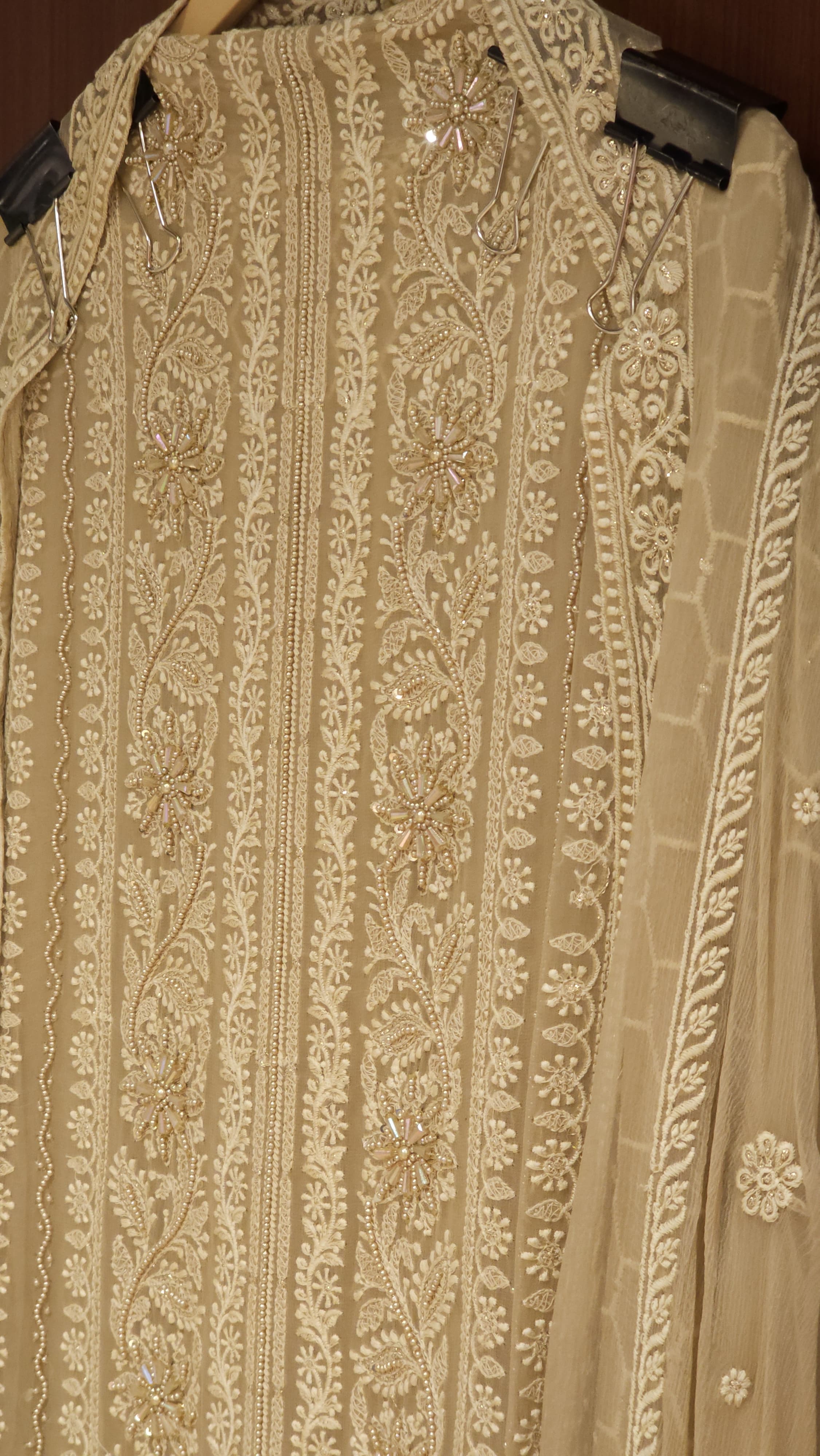 3 Neutral Lucknowi Georgette Suits