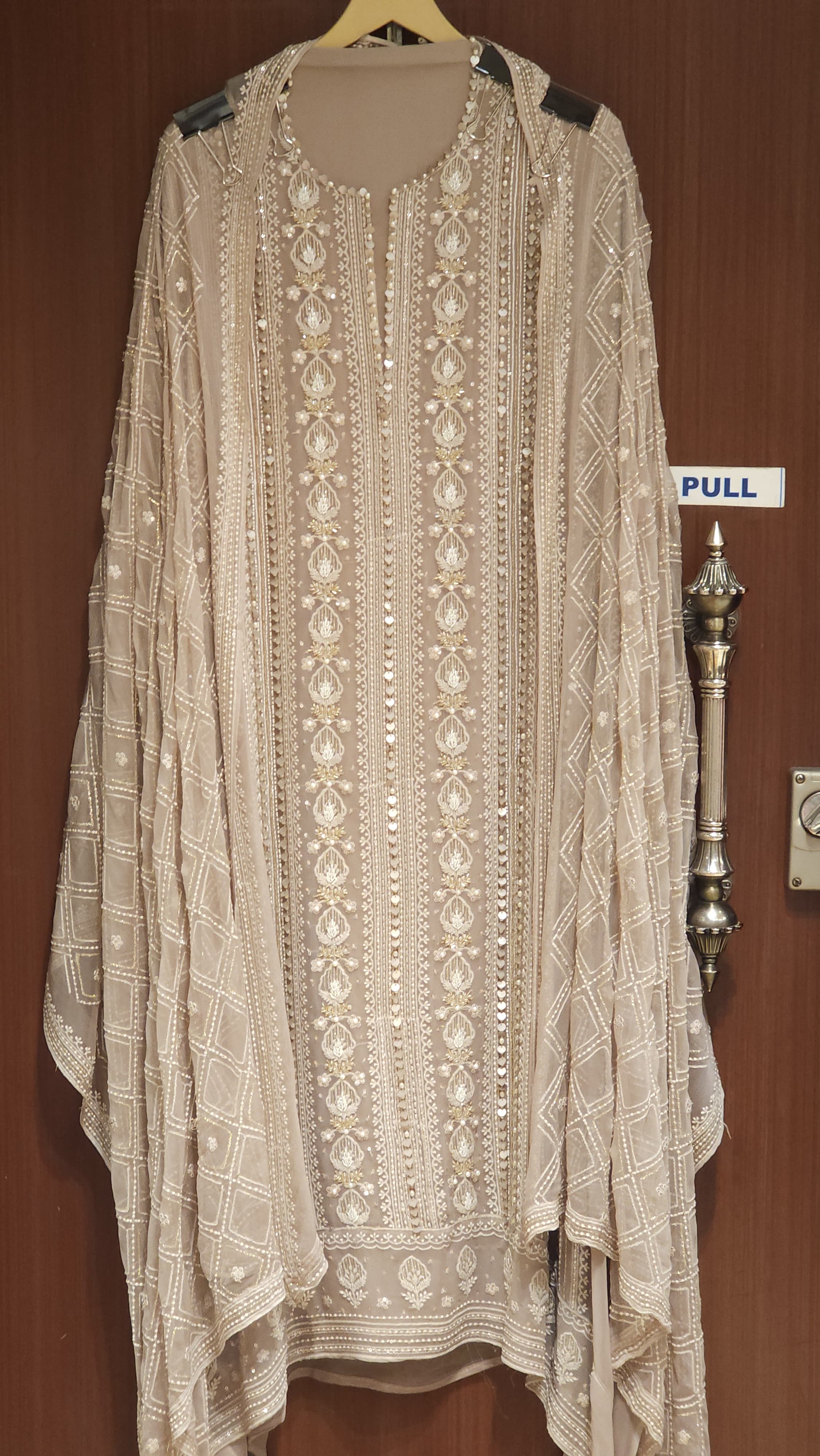 3 Neutral Lucknowi Georgette Suits