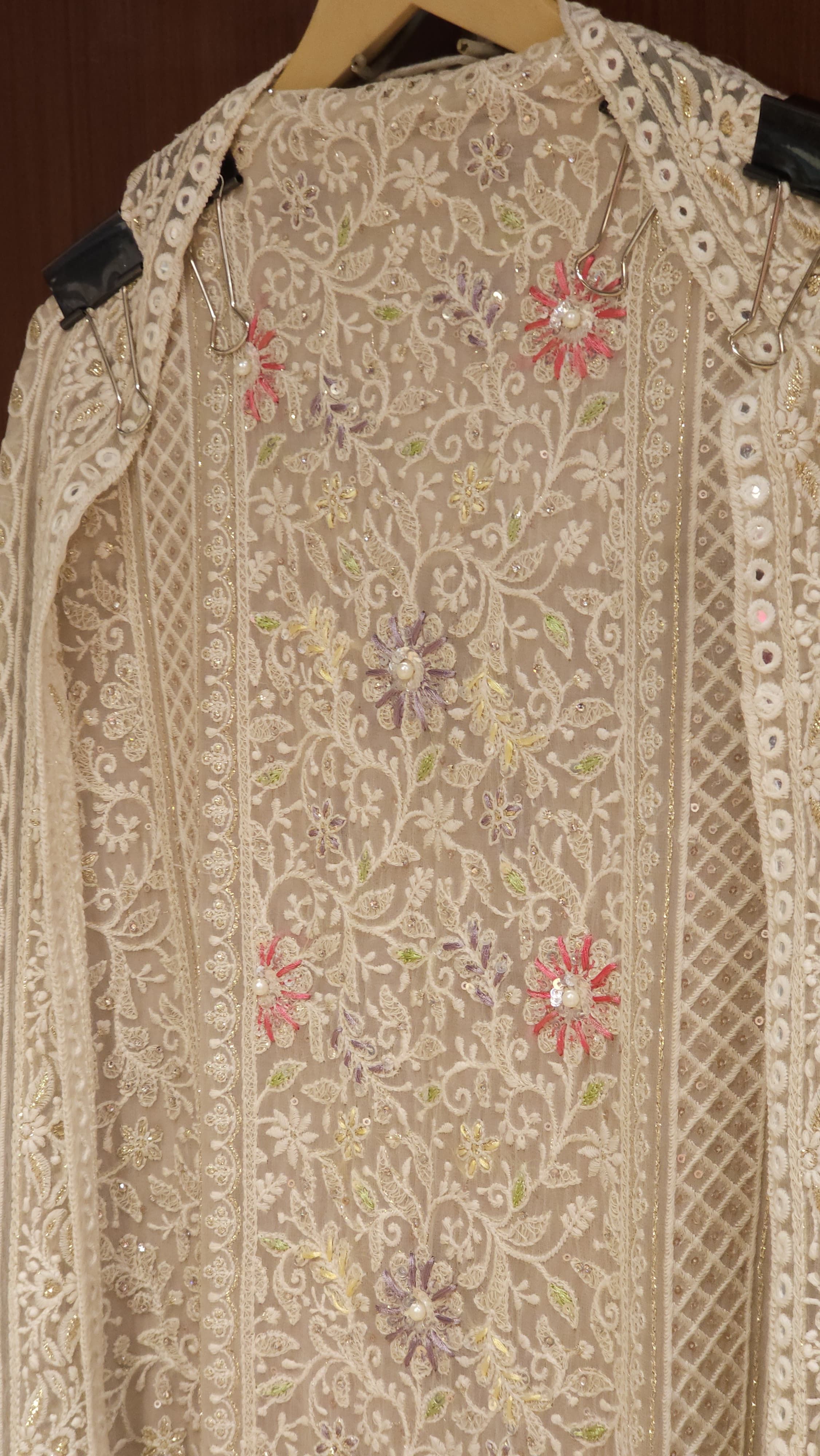 3 Neutral Lucknowi Georgette Suits