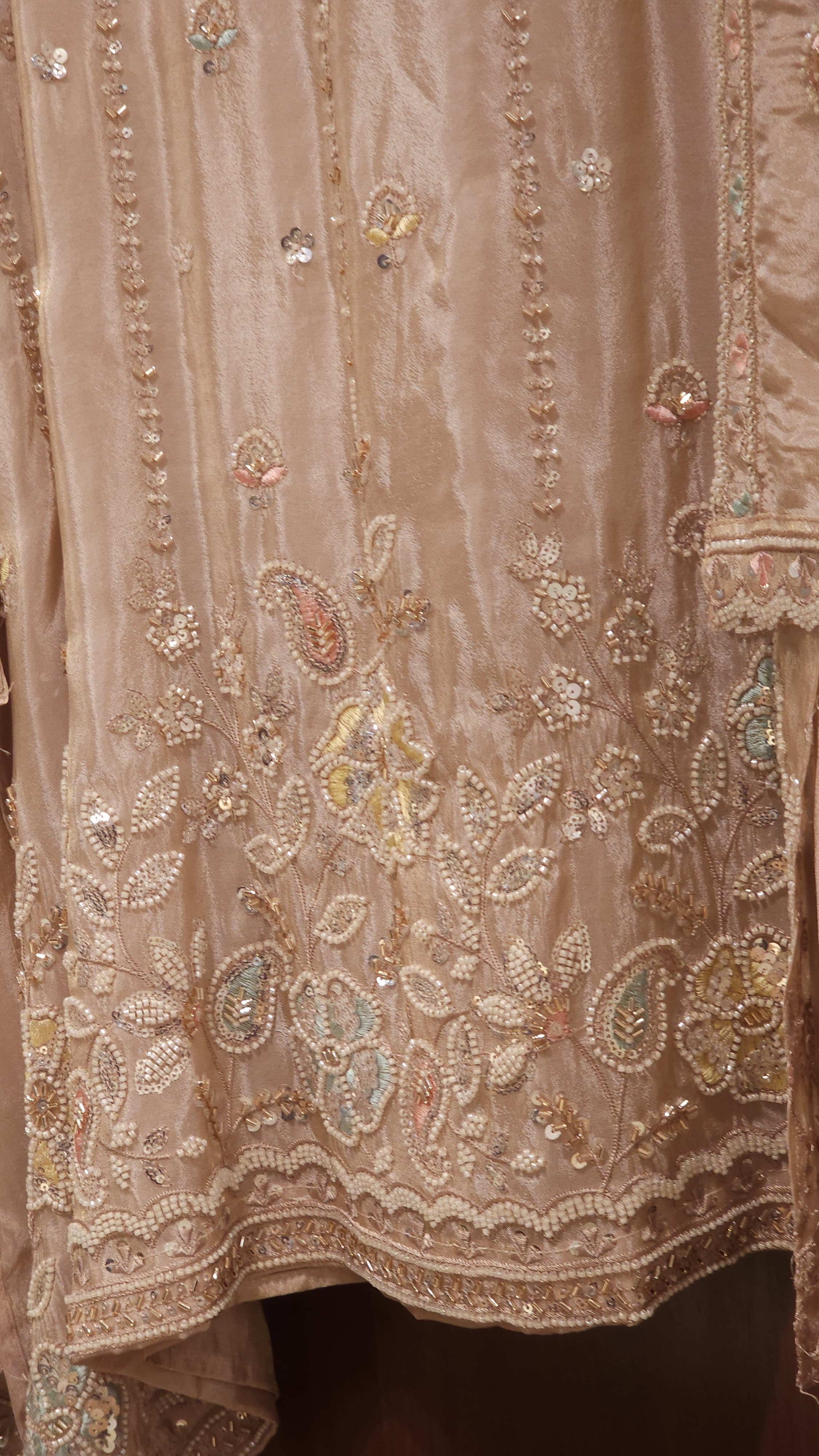 Pure shimmer tissue suit & Intricate embroidery