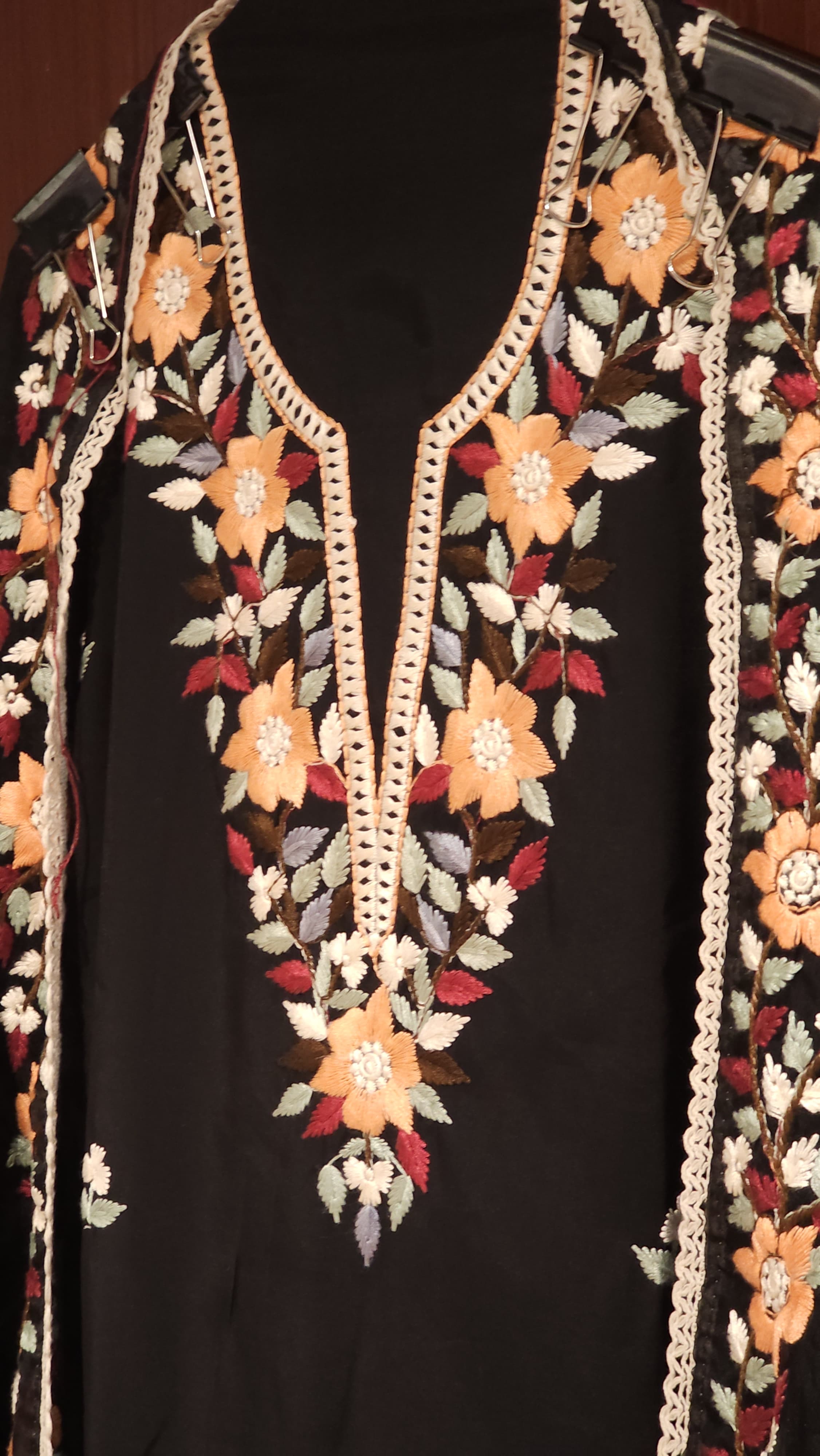 Black added - Parsi embroidery Modal Masleen