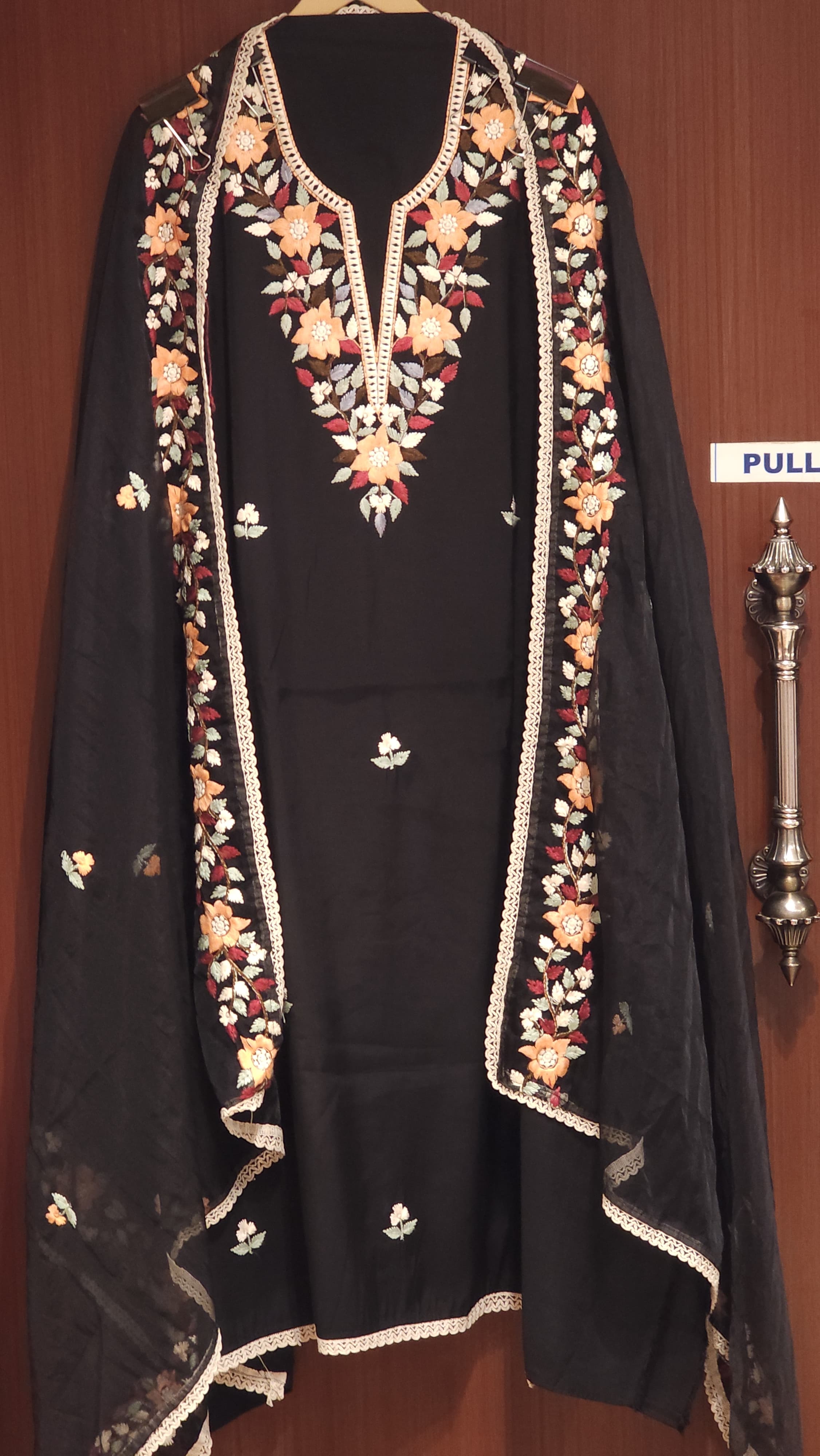 Black added - Parsi embroidery Modal Masleen