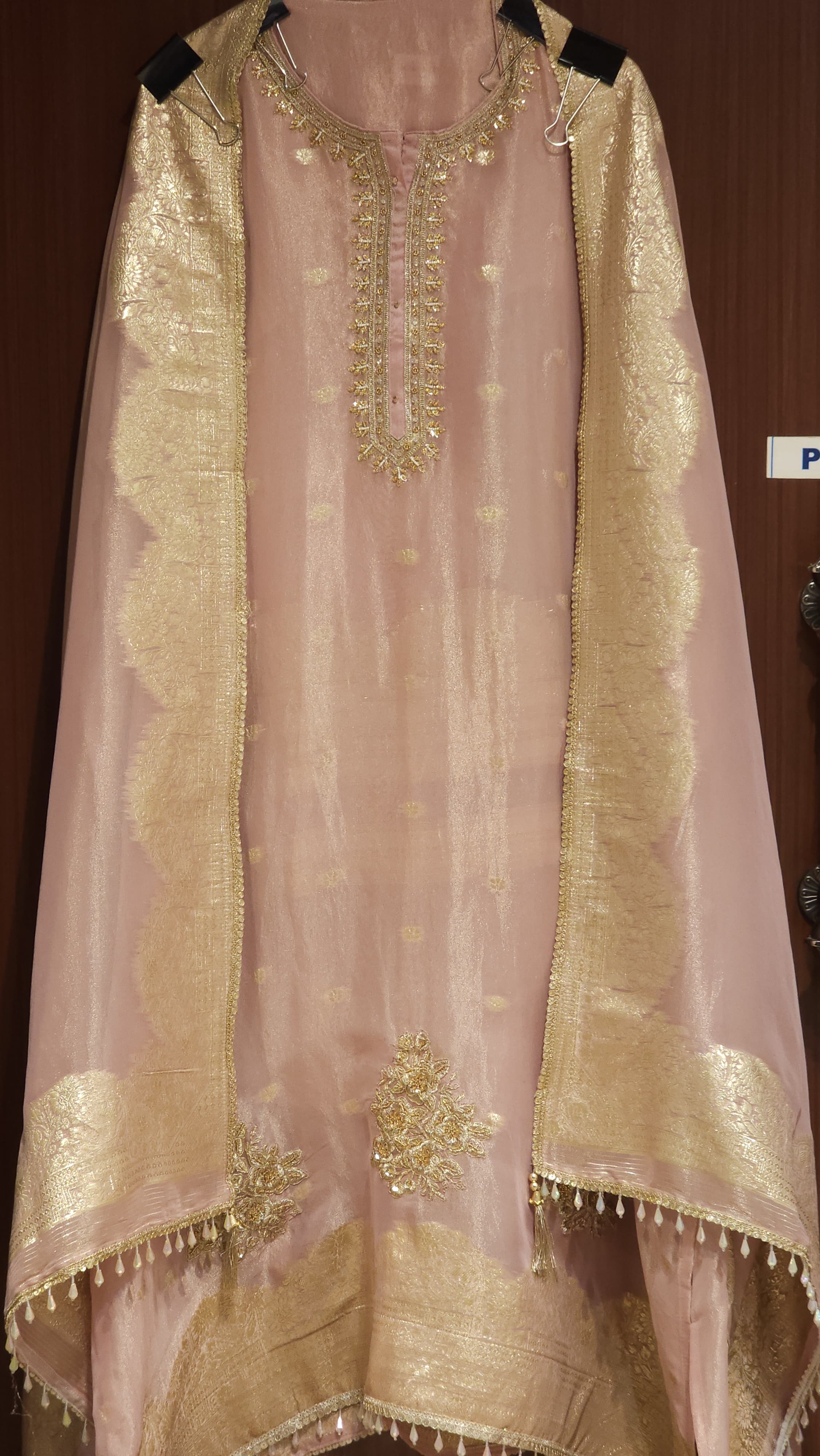 Anitique Embroidery & Gold Weeve Fabric