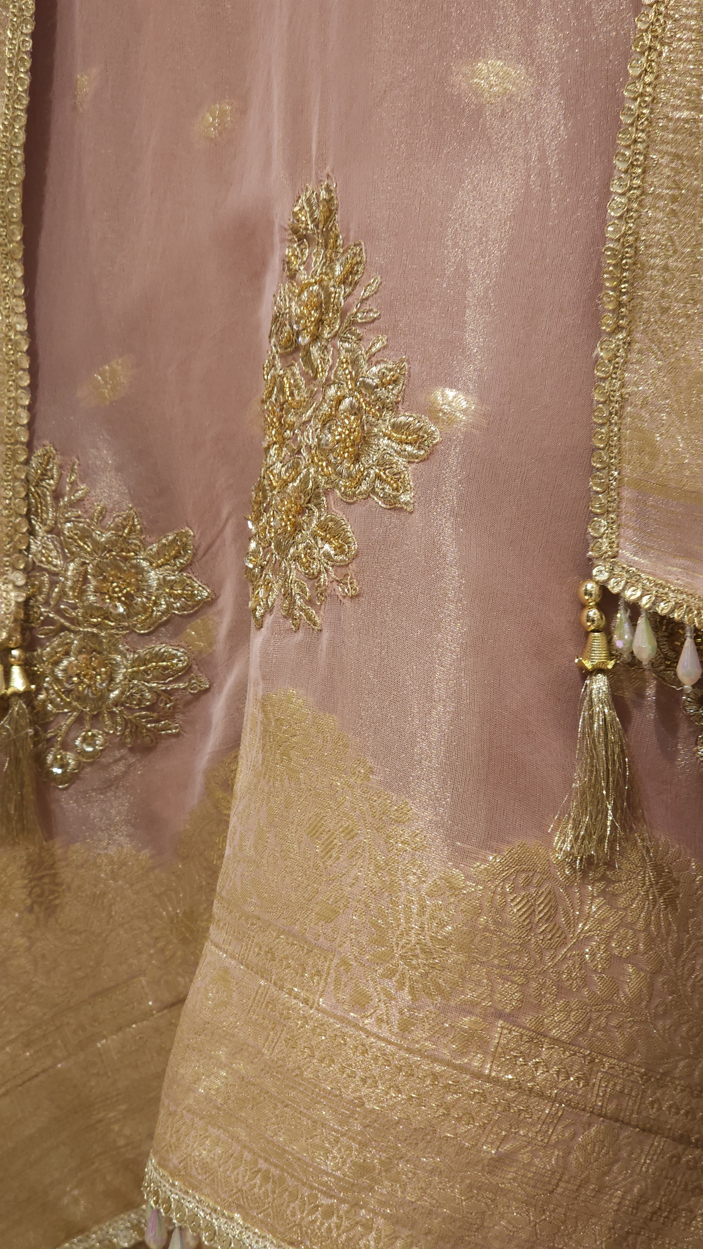 Anitique Embroidery & Gold Weeve Fabric