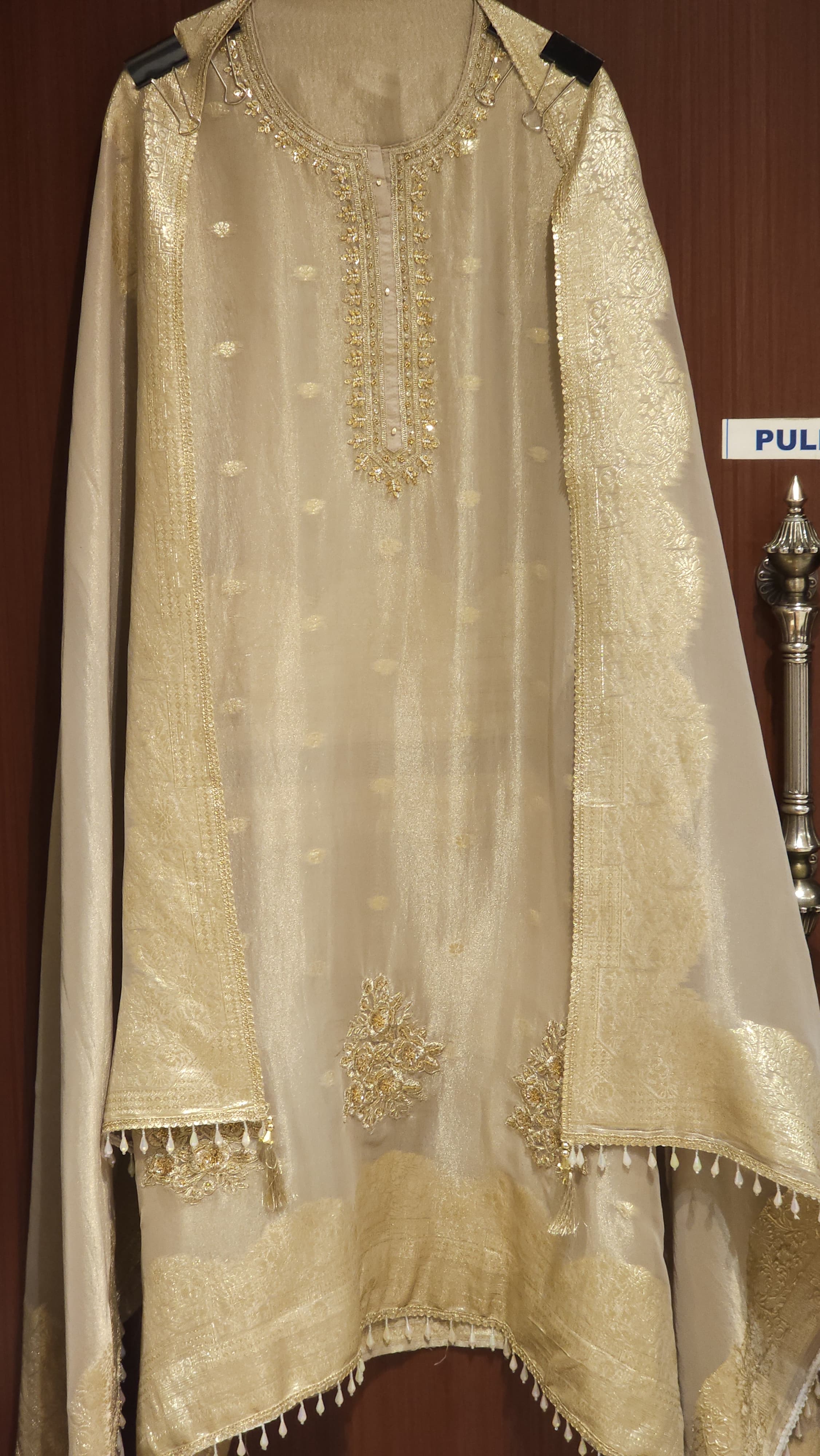 Anitique Embroidery & Gold Weeve Fabric