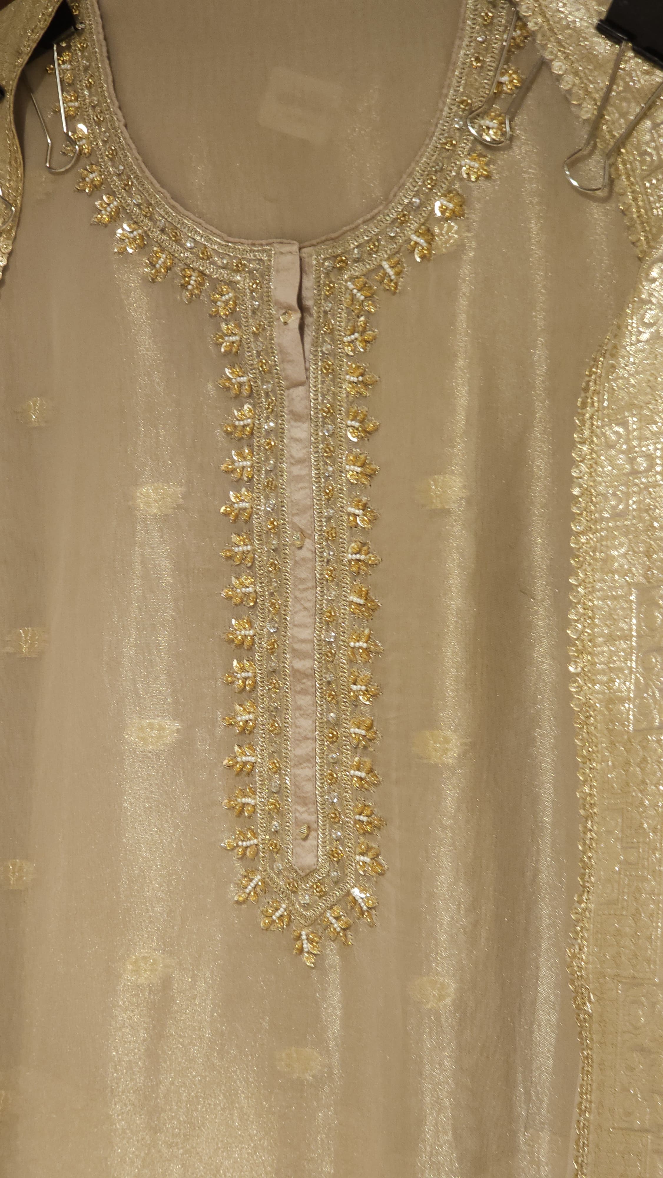 Anitique Embroidery & Gold Weeve Fabric