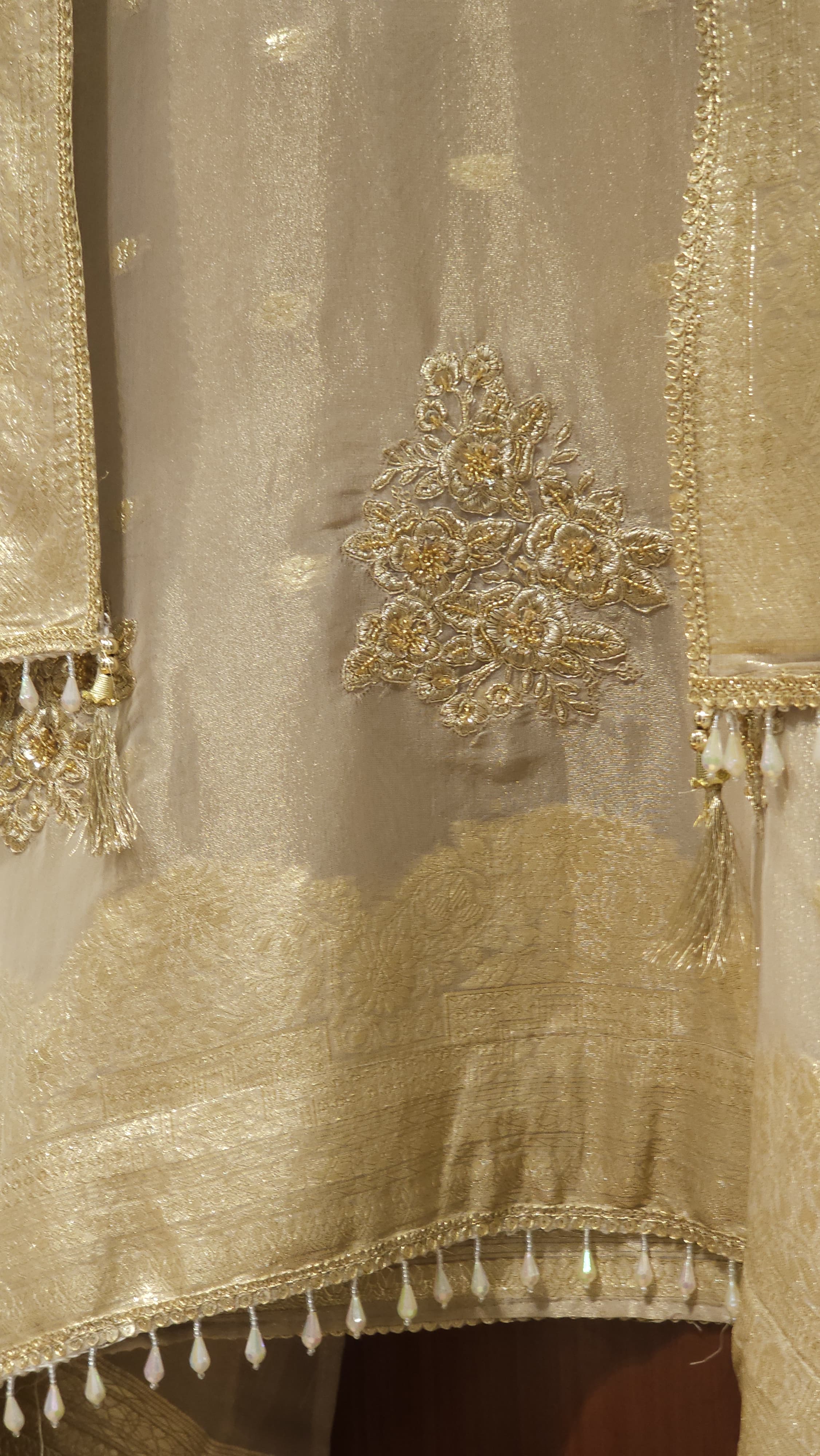 Anitique Embroidery & Gold Weeve Fabric