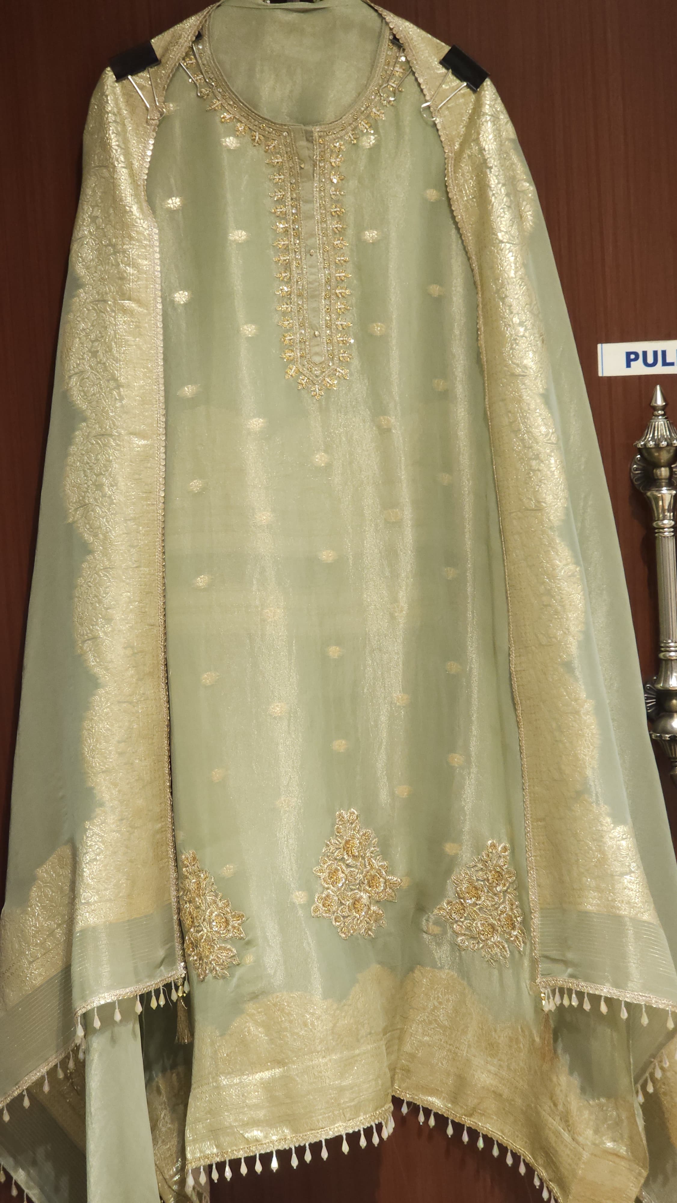 Anitique Embroidery & Gold Weeve Fabric