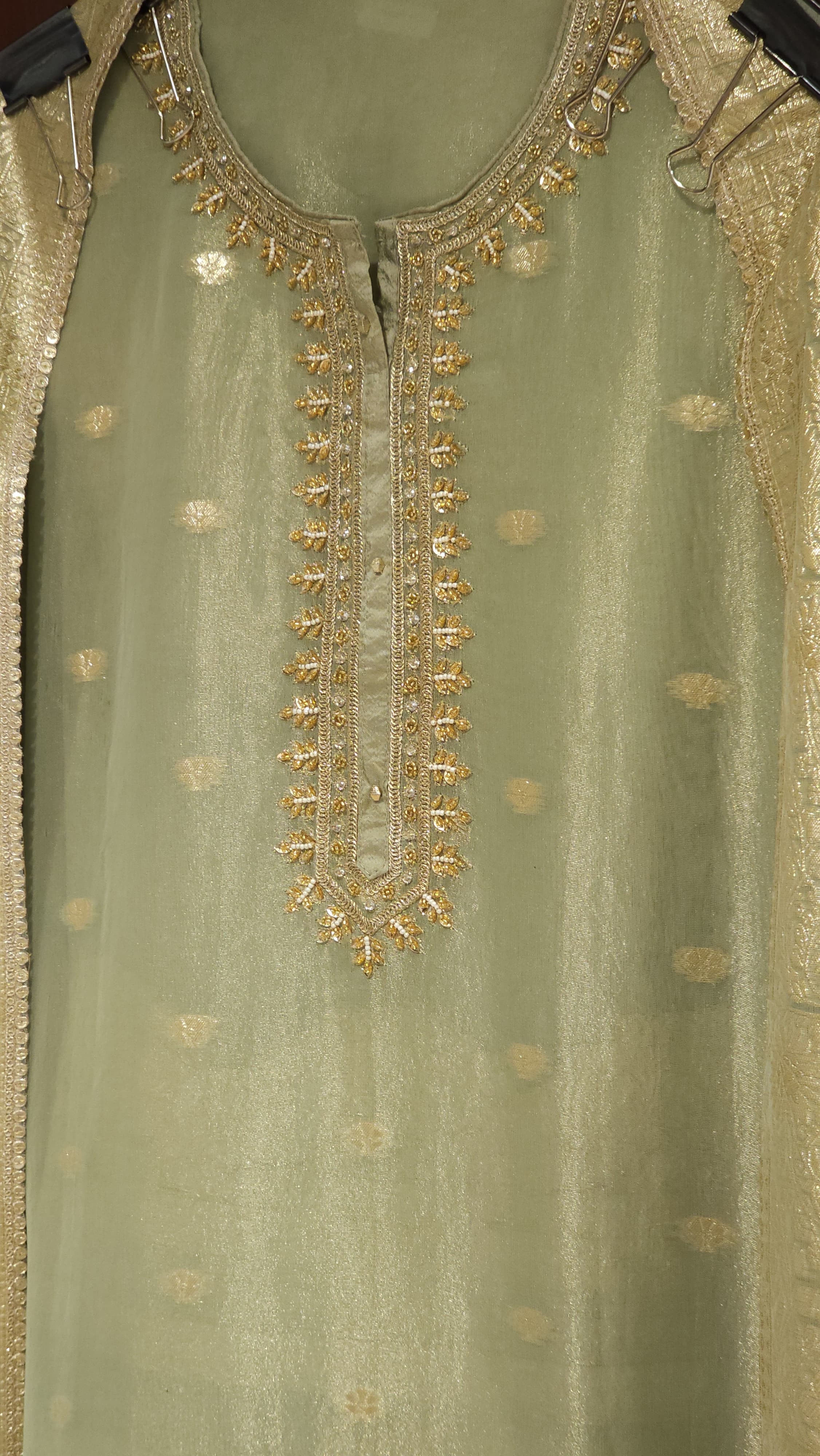 Anitique Embroidery & Gold Weeve Fabric