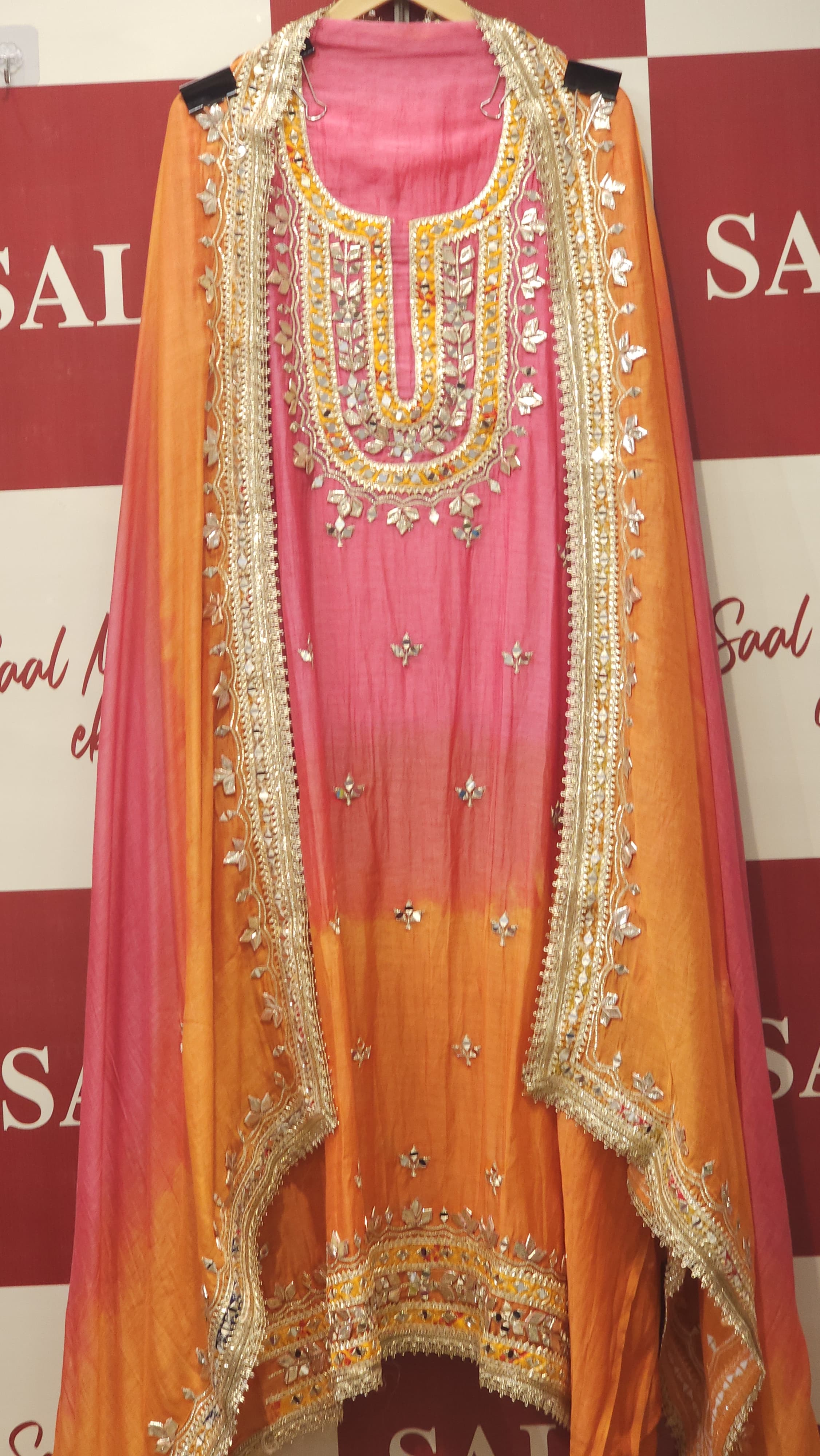 Ombre -Mul Chanderi Gota Patti Suit