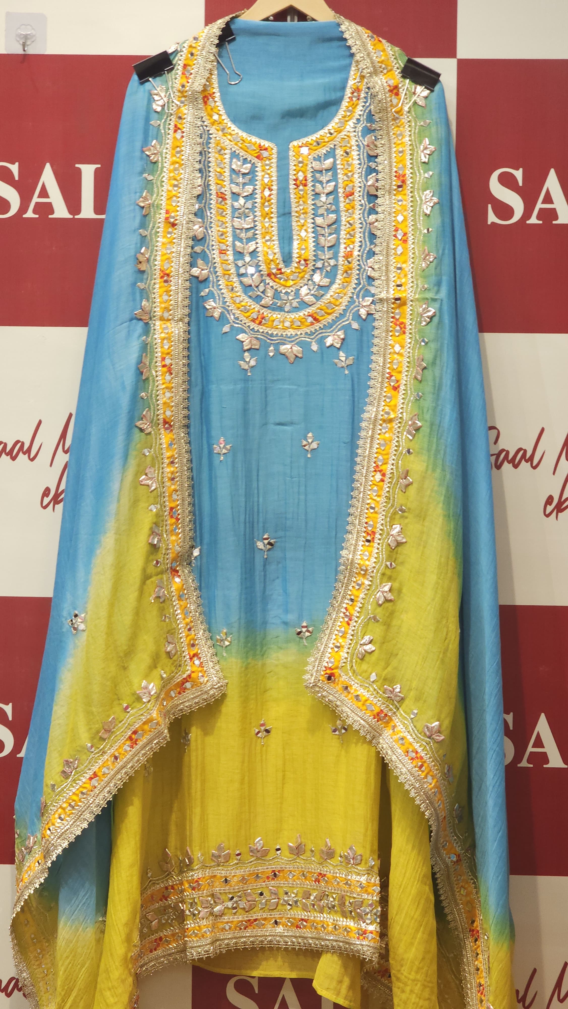 Ombre -Mul Chanderi Gota Patti Suit
