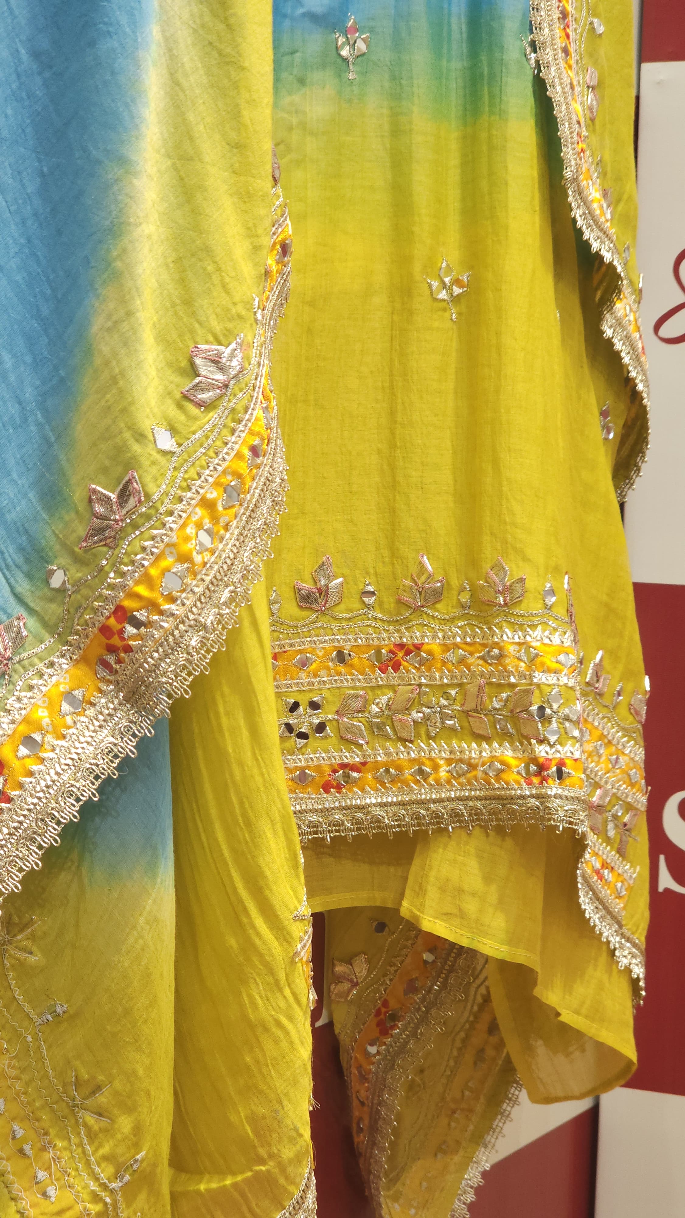 Ombre -Mul Chanderi Gota Patti Suit