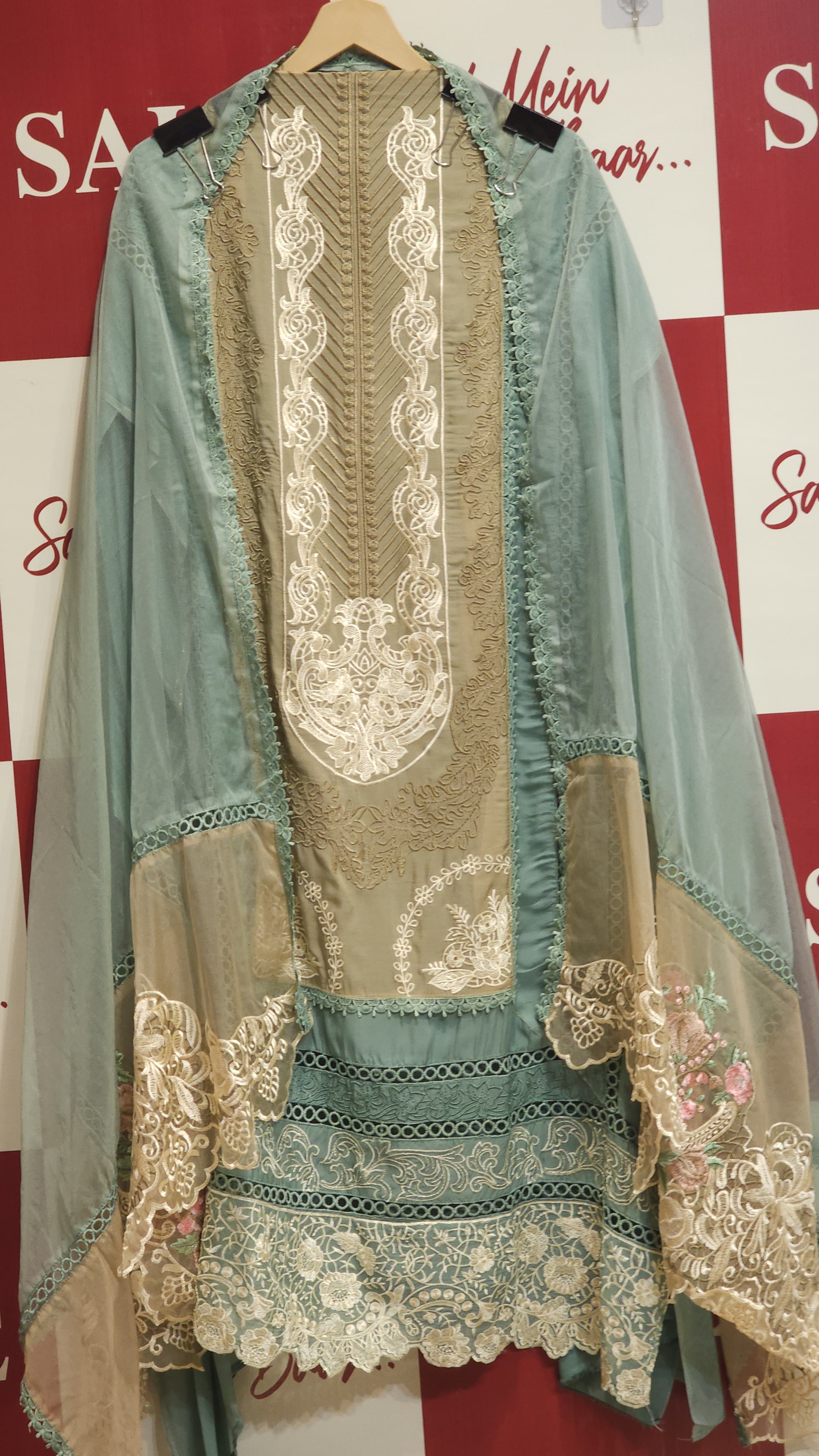 Organza Lace’s & Layred Pakistani Suit