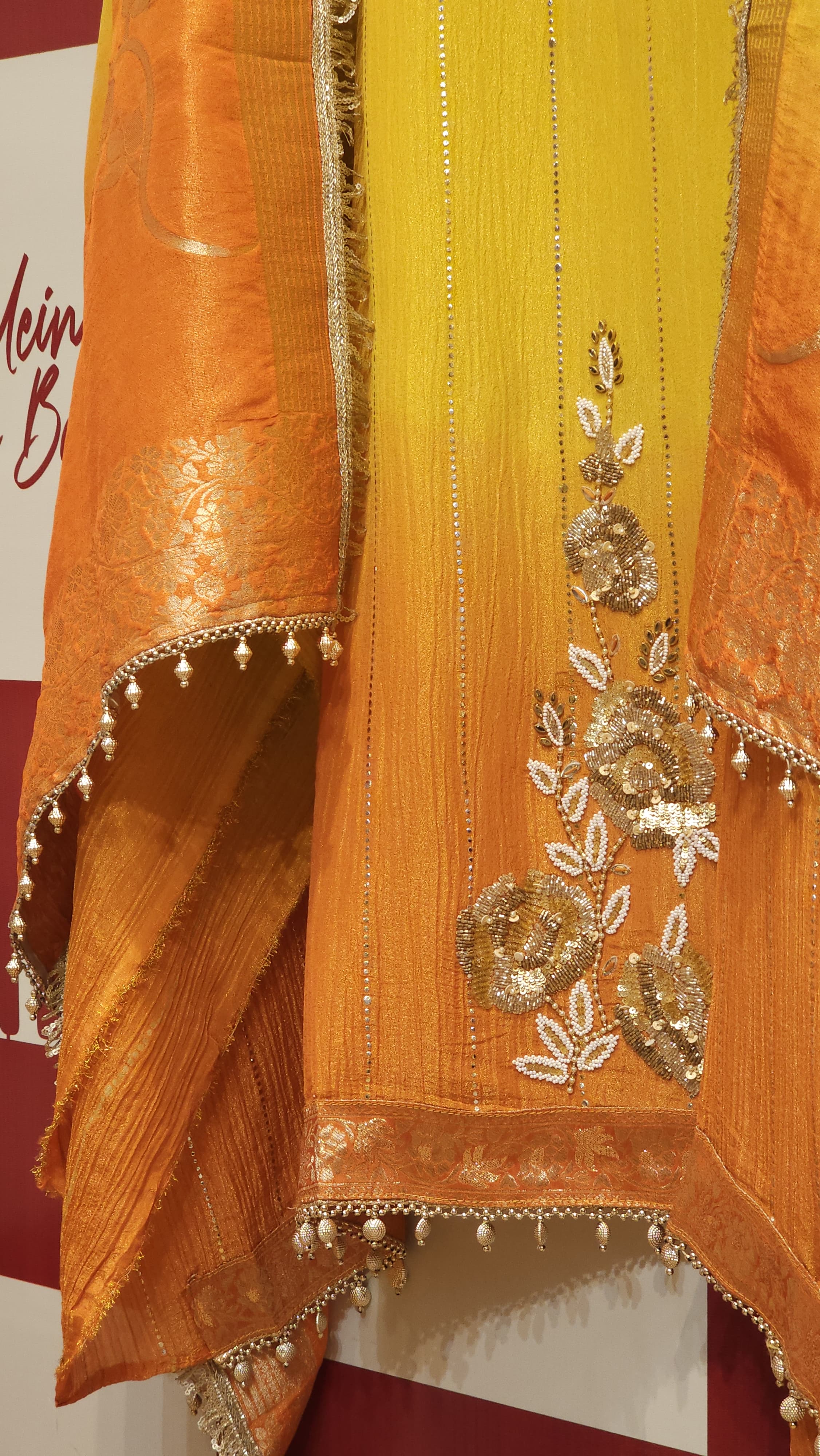 Crushed Tissue & Banarasi Gold Glam