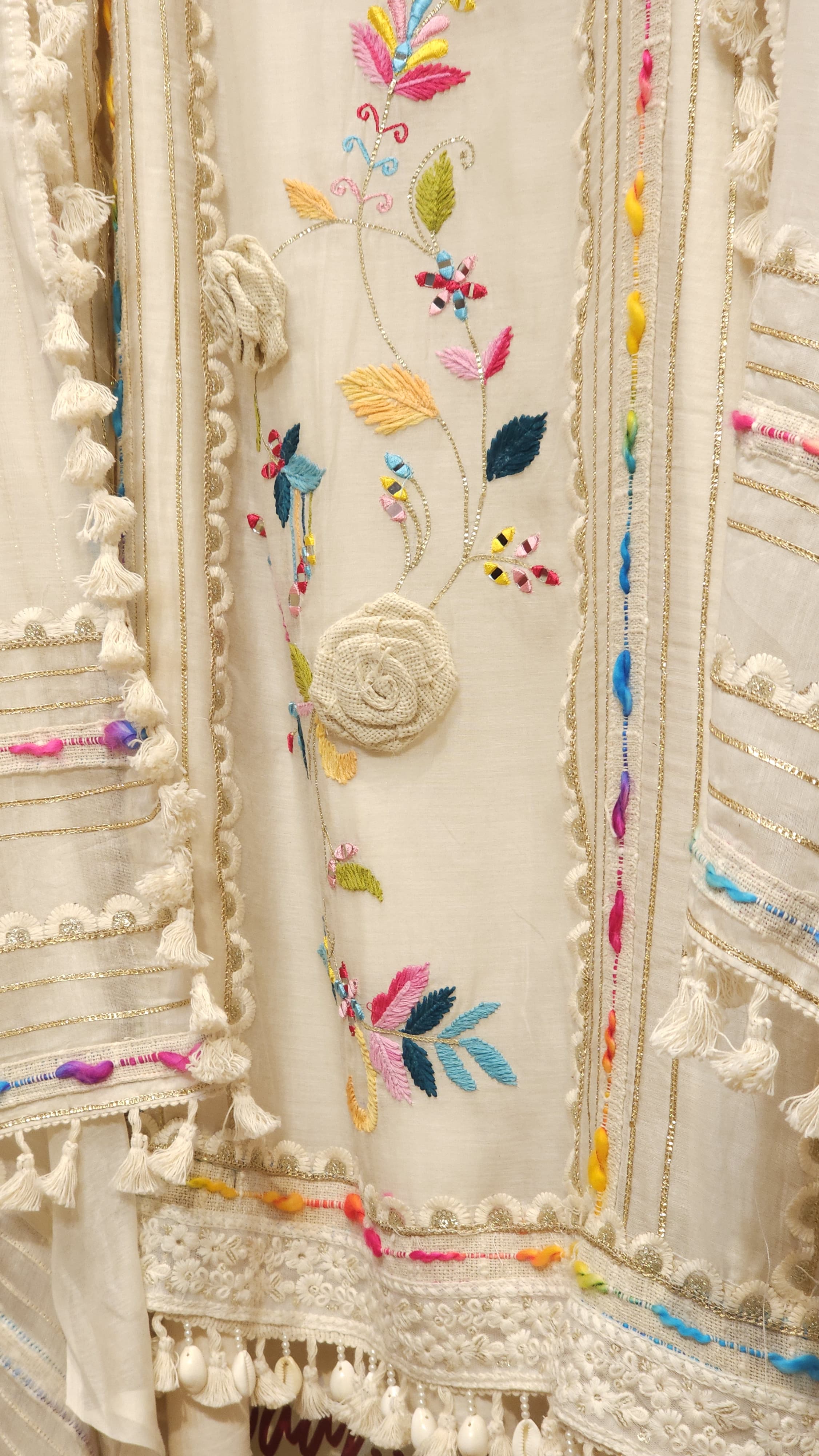 Pure Mul Chanderi with Jute Detailing