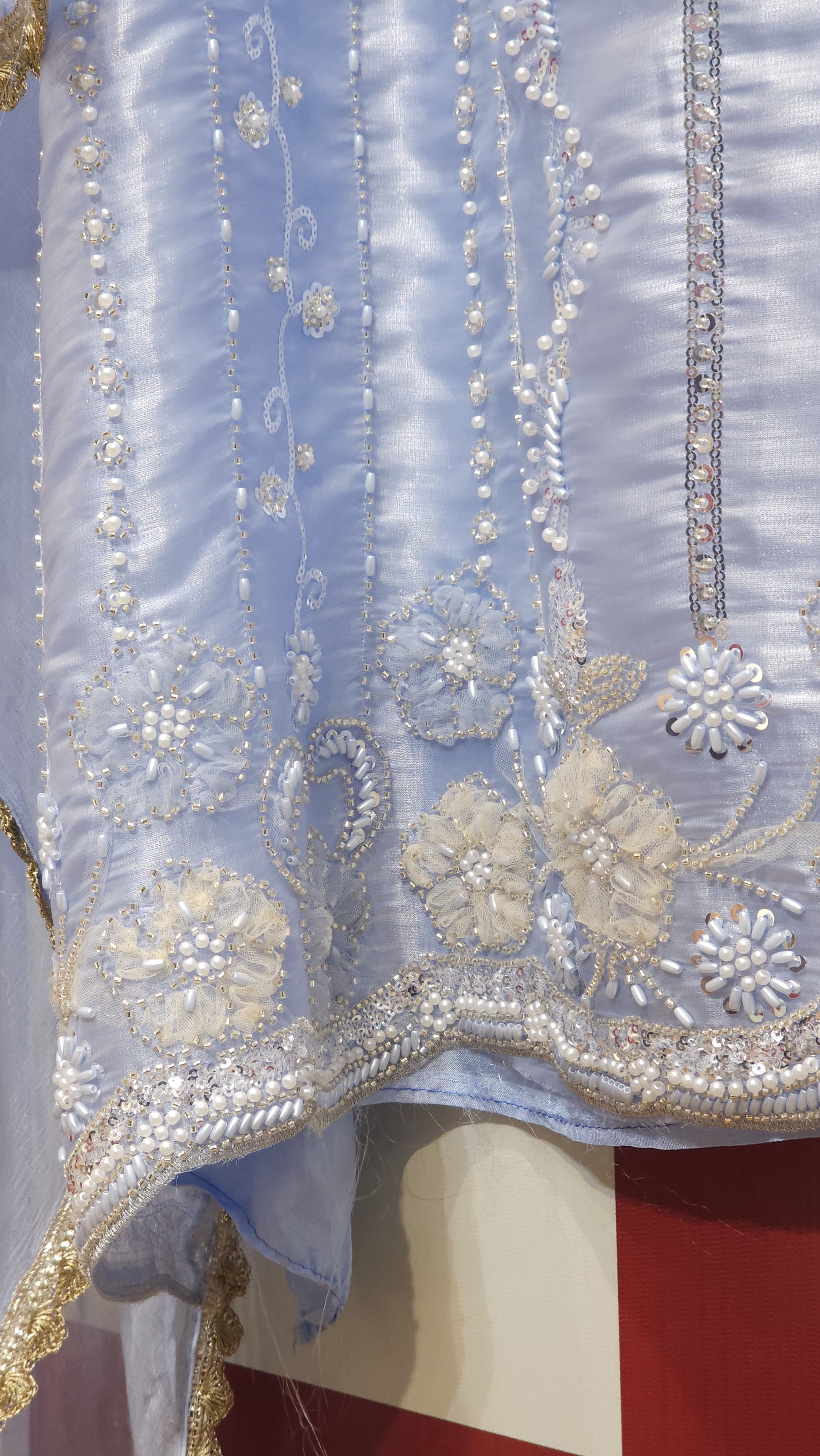 Pearl & Silver Feather Embroidery Suit