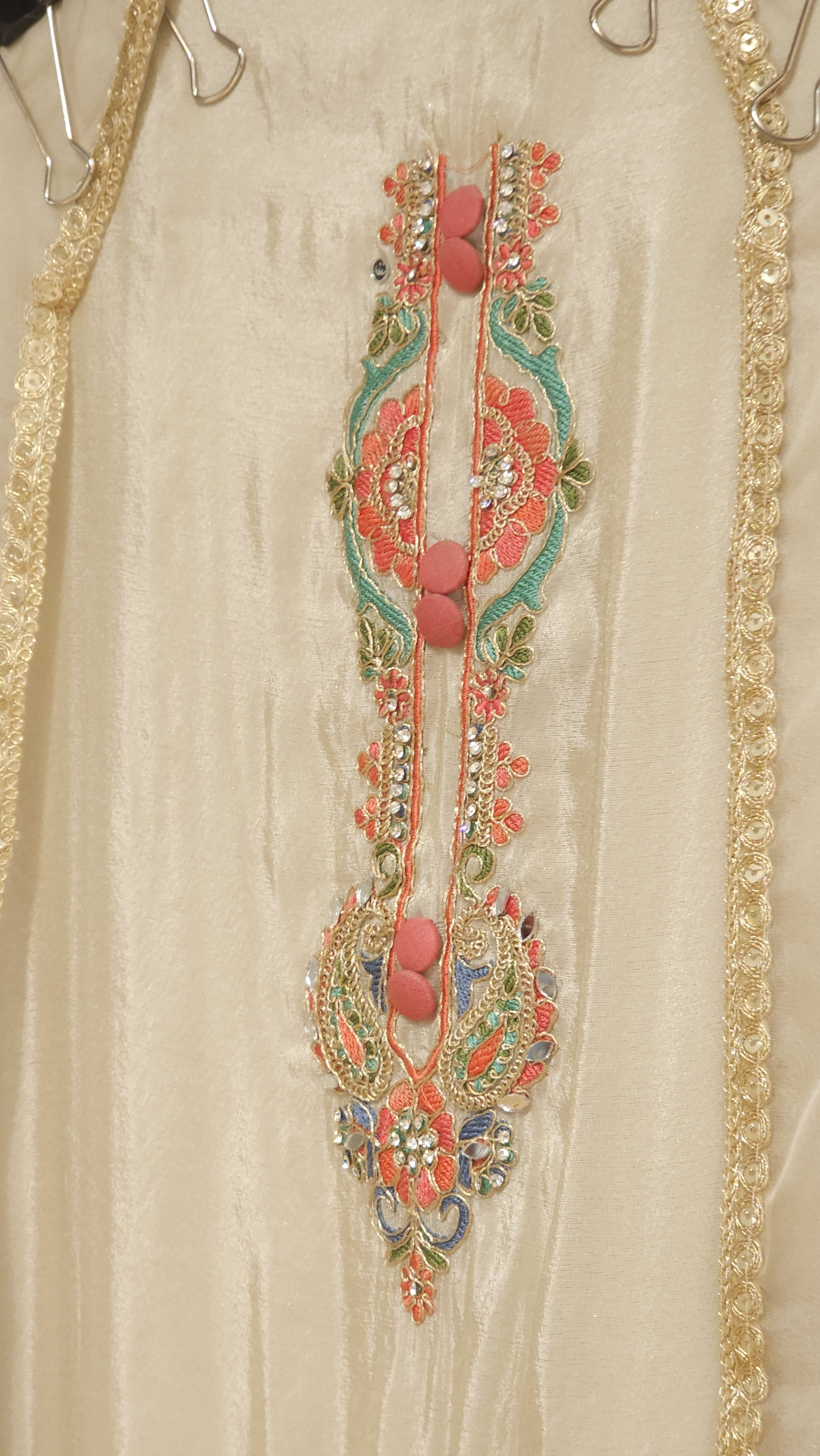 Ivory Soft Tissue Suit with Dori & Mirror Work