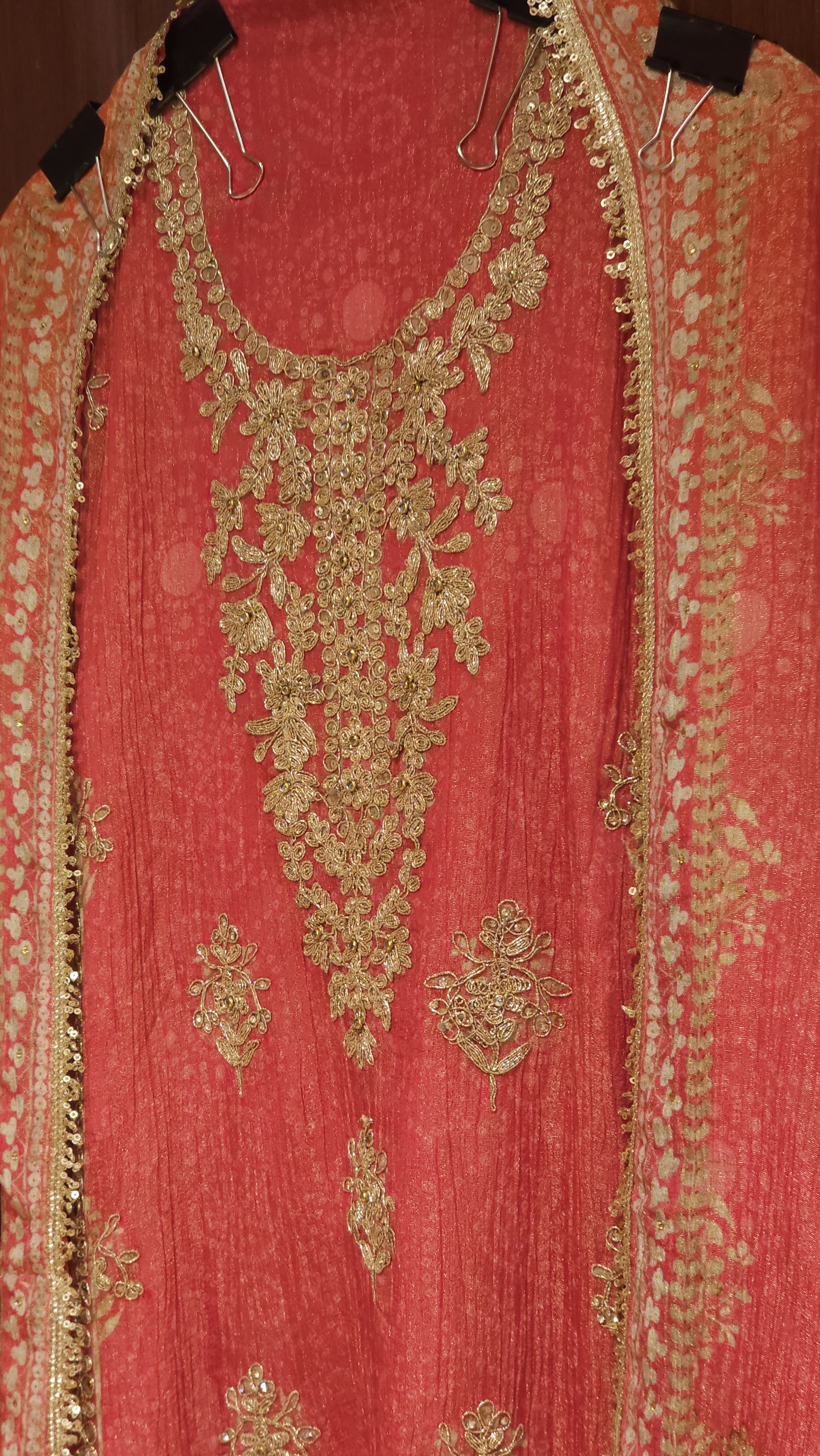 Ombre Shading Crushed Tissue & Rajwada Embroidery