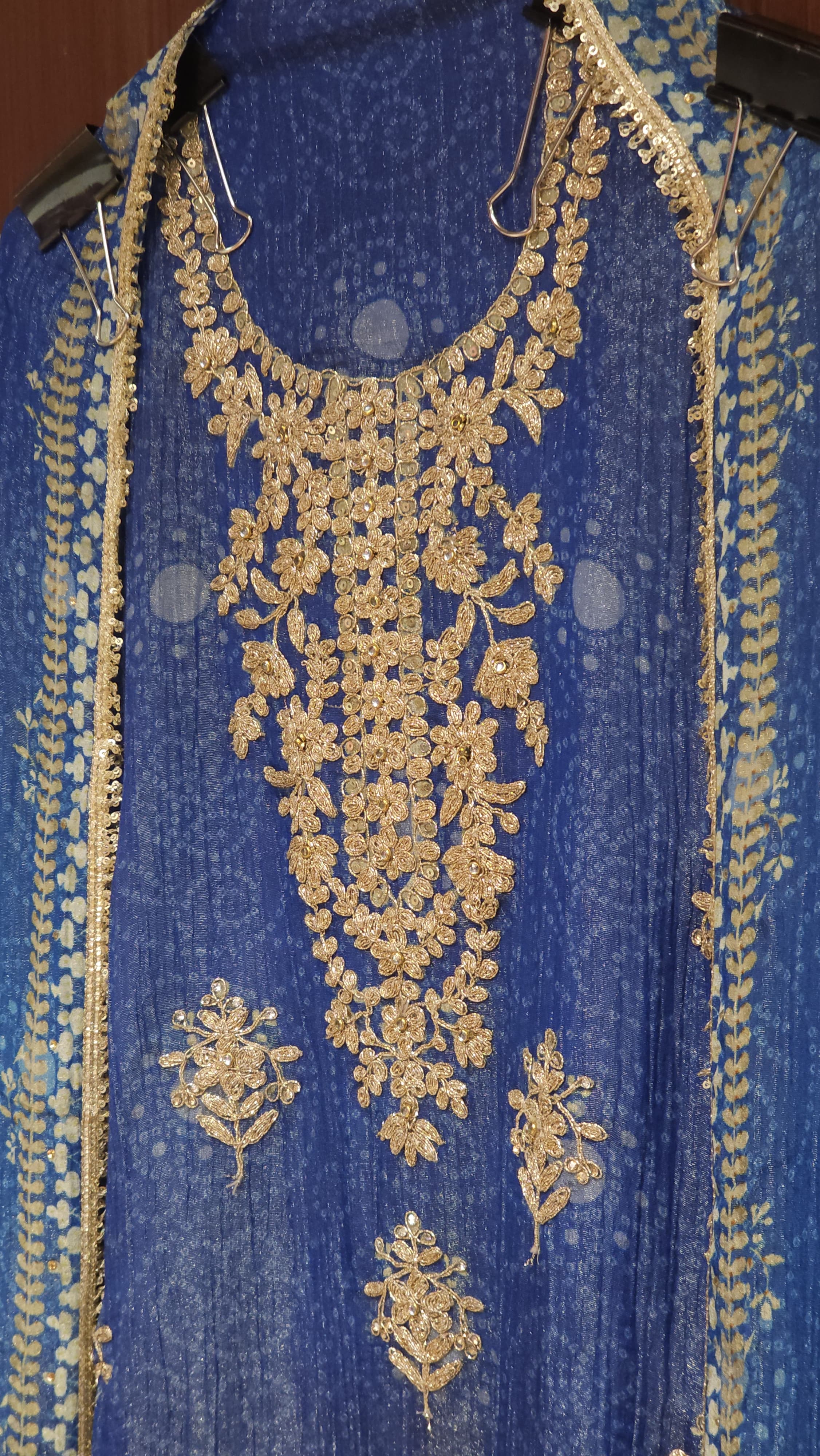 Ombre Shading Crushed Tissue & Rajwada Embroidery
