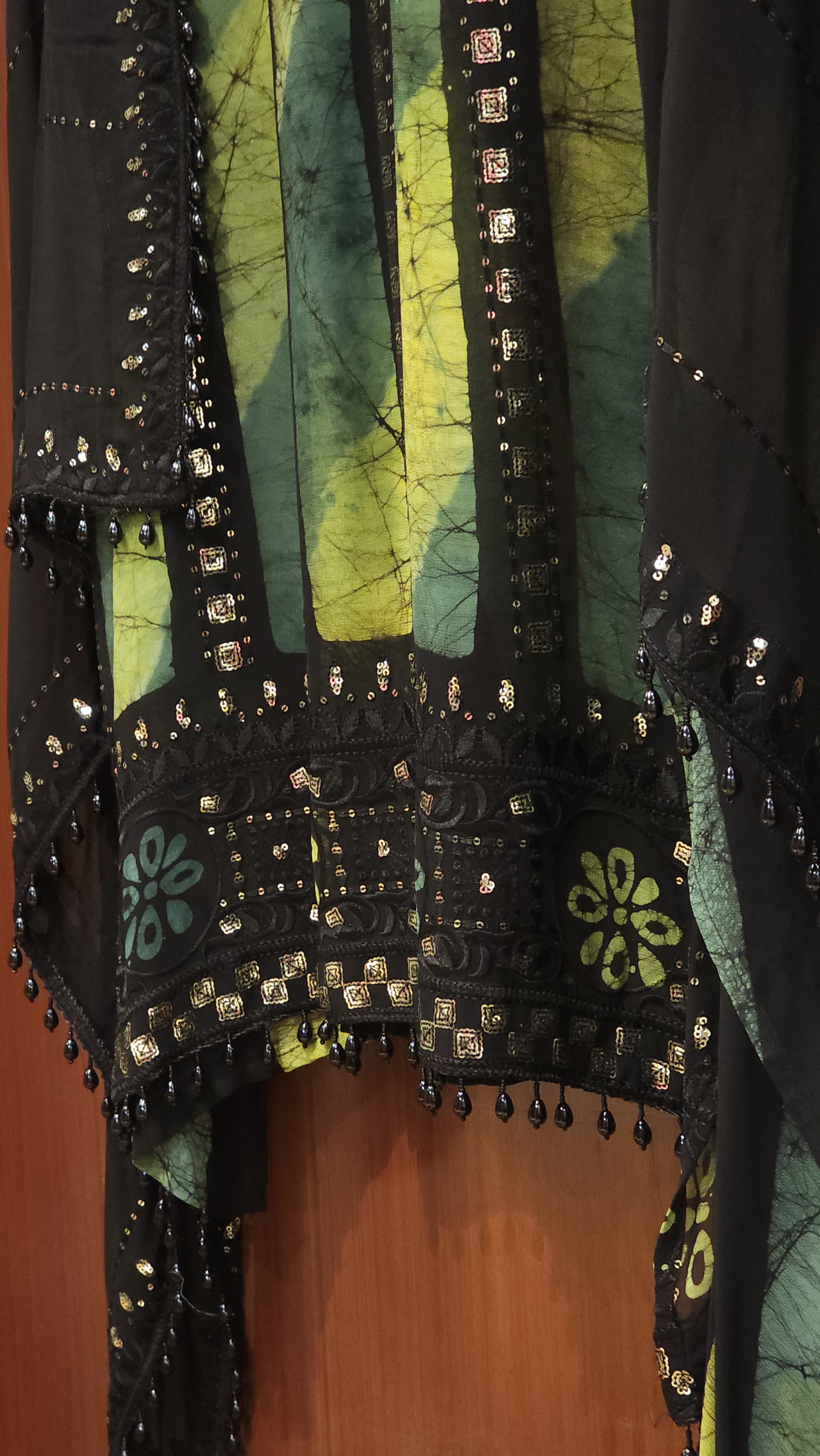 Abstract Print Georgette Suit with Indo-Western Embroidery