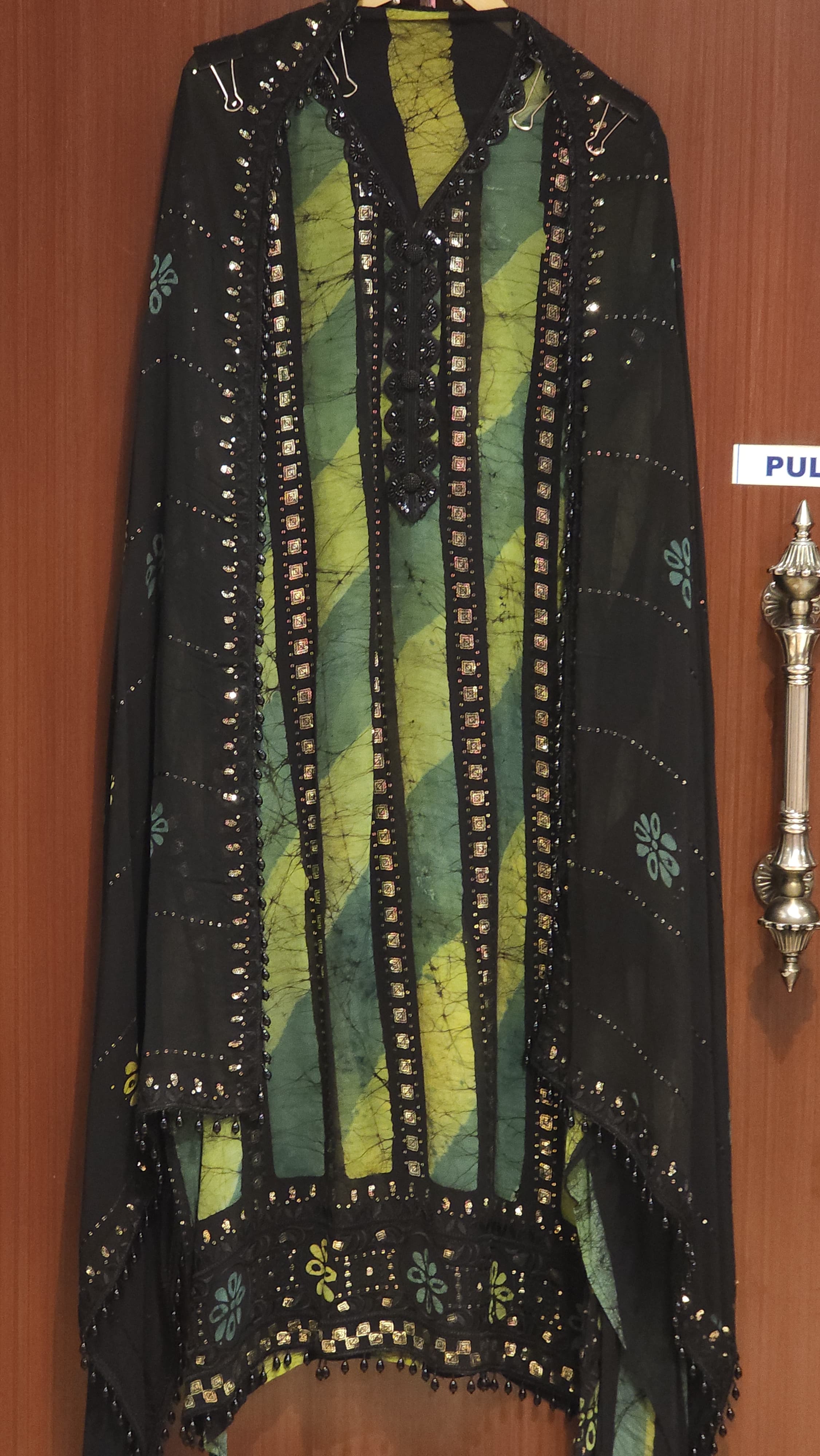 Abstract Print Georgette Suit with Indo-Western Embroidery