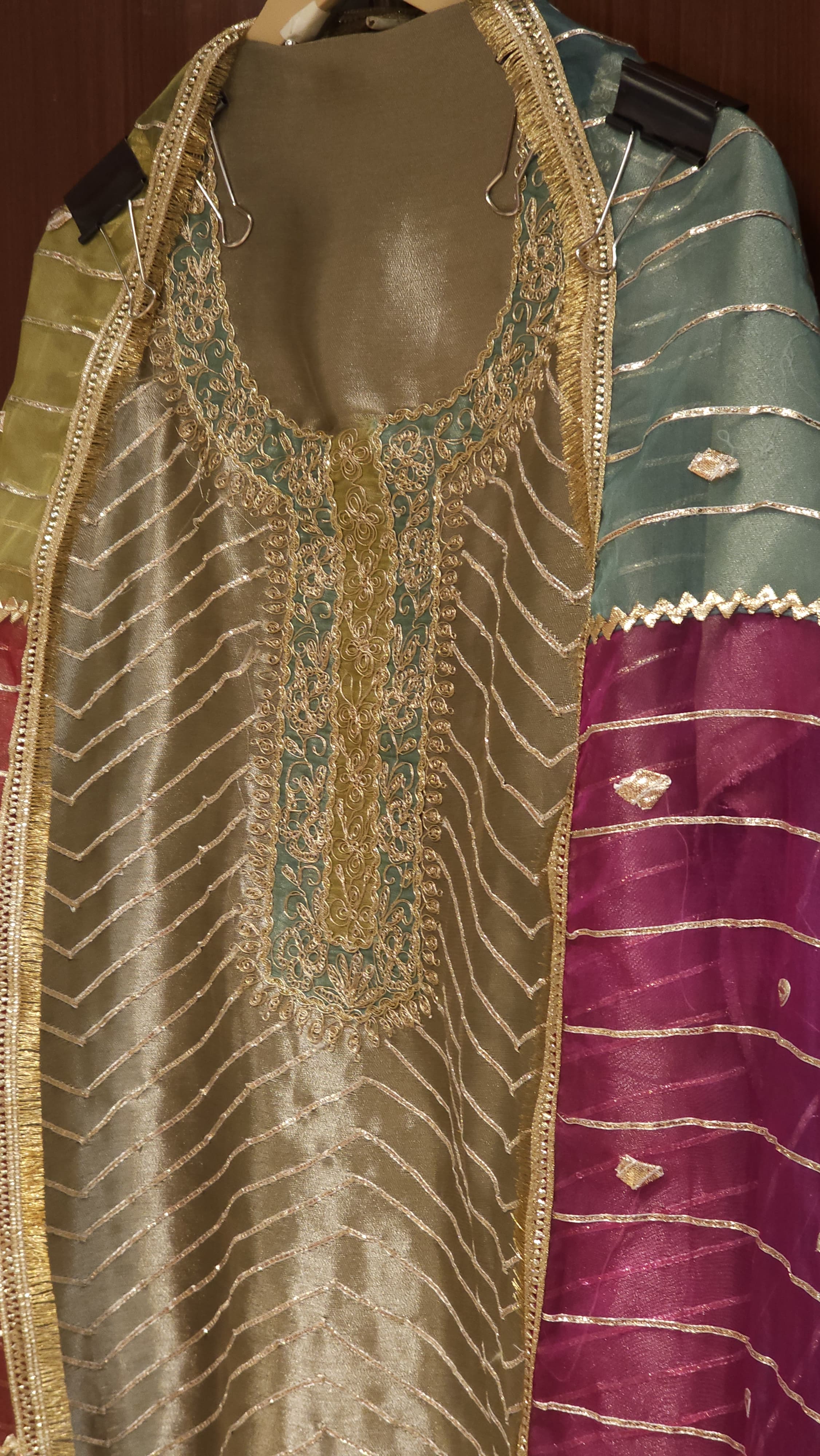 Imported Russian Tissue Suit with Gota & Zari Work