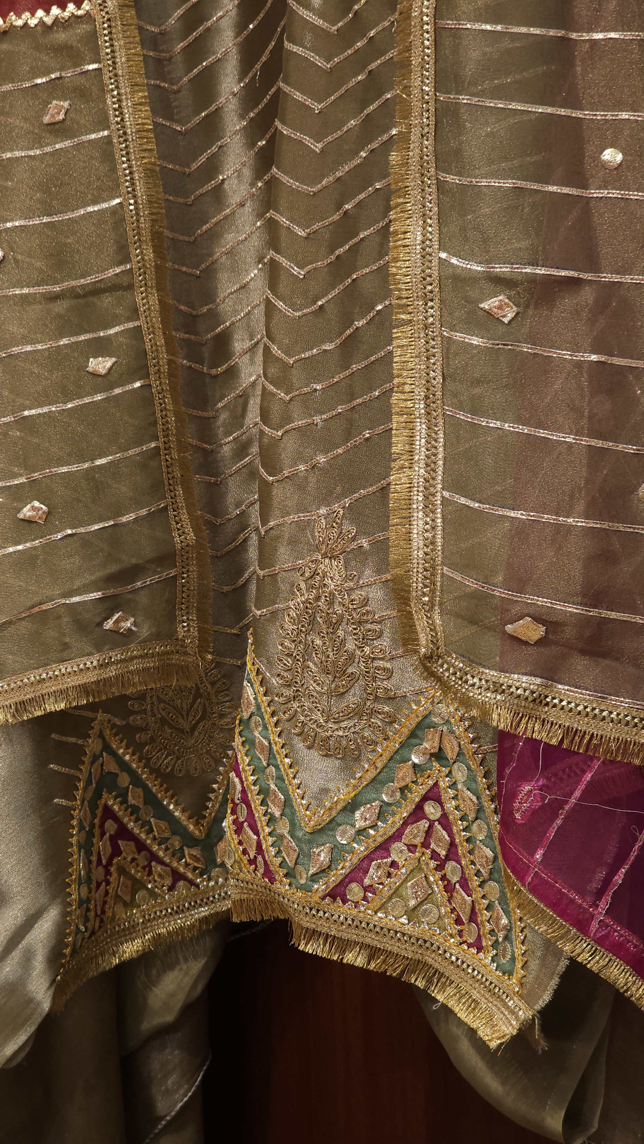 Imported Russian Tissue Suit with Gota & Zari Work