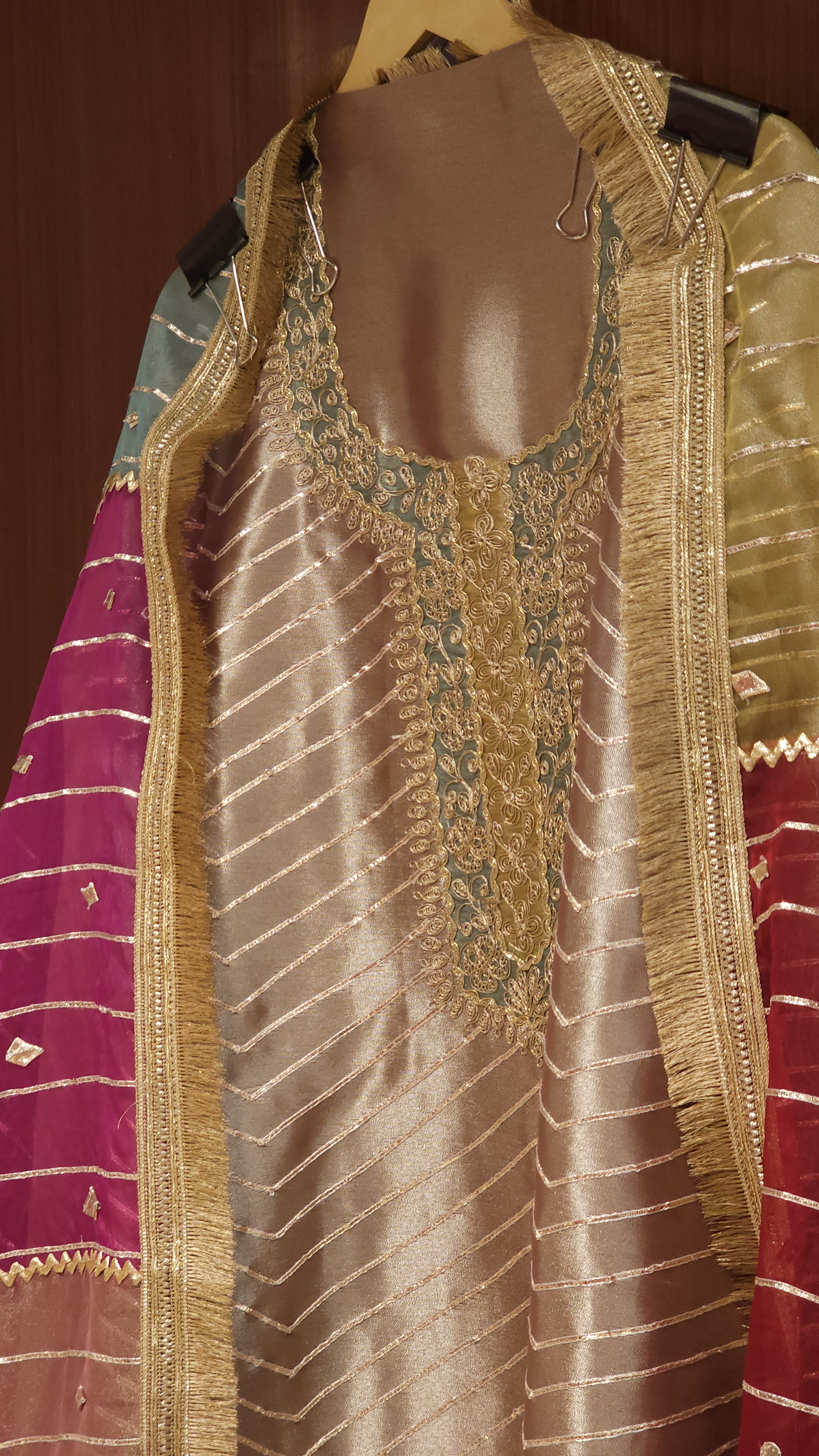 Imported Russian Tissue Suit with Gota & Zari Work