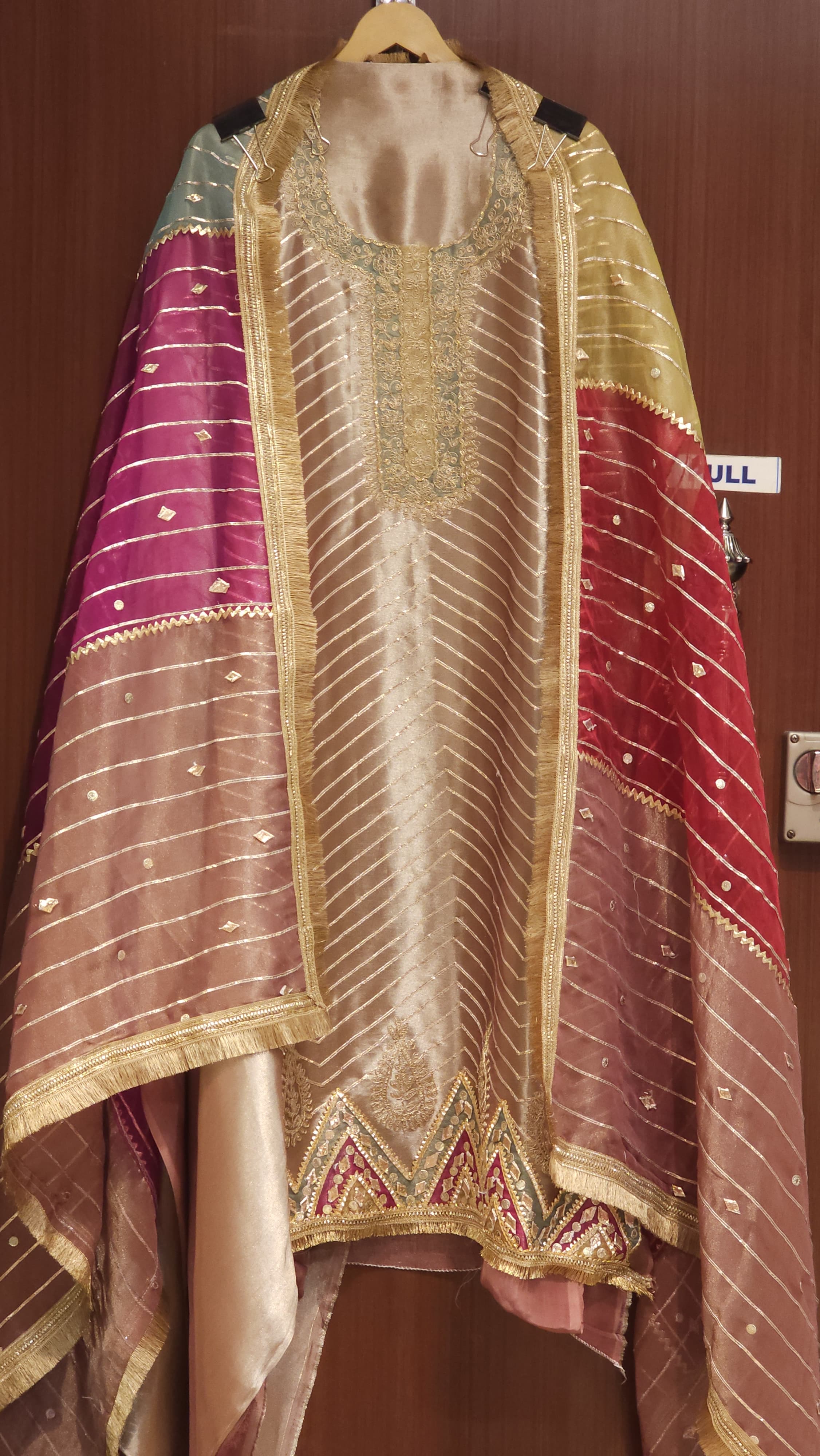 Imported Russian Tissue Suit with Gota & Zari Work