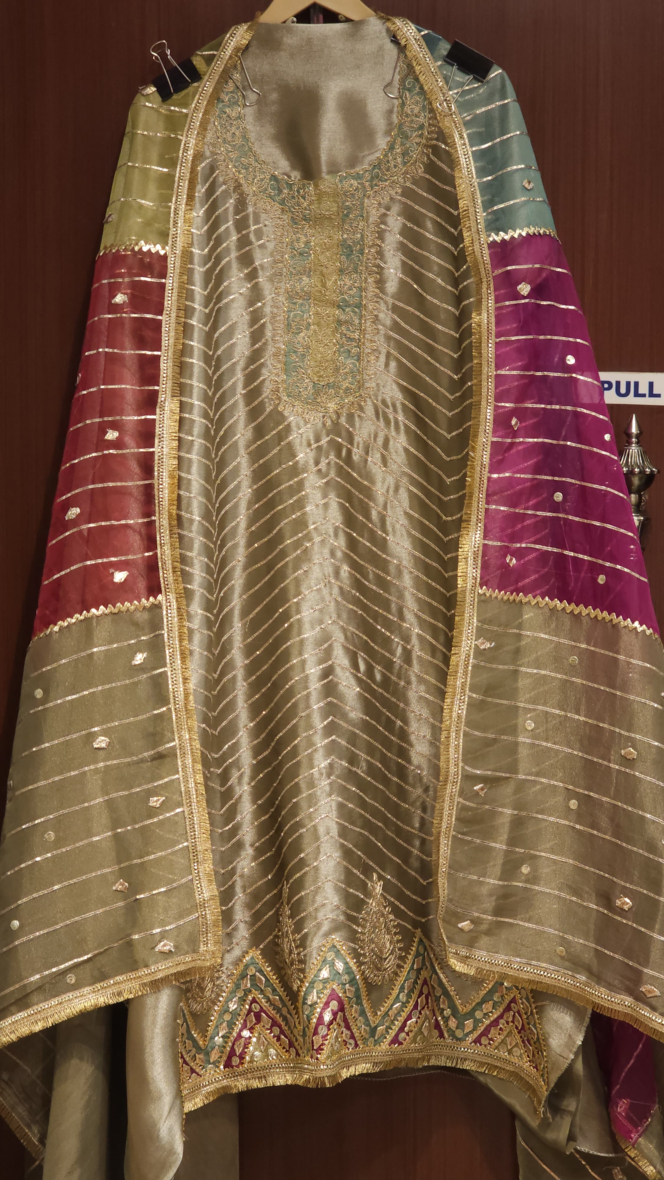 Imported Russian Tissue Suit with Gota & Zari Work
