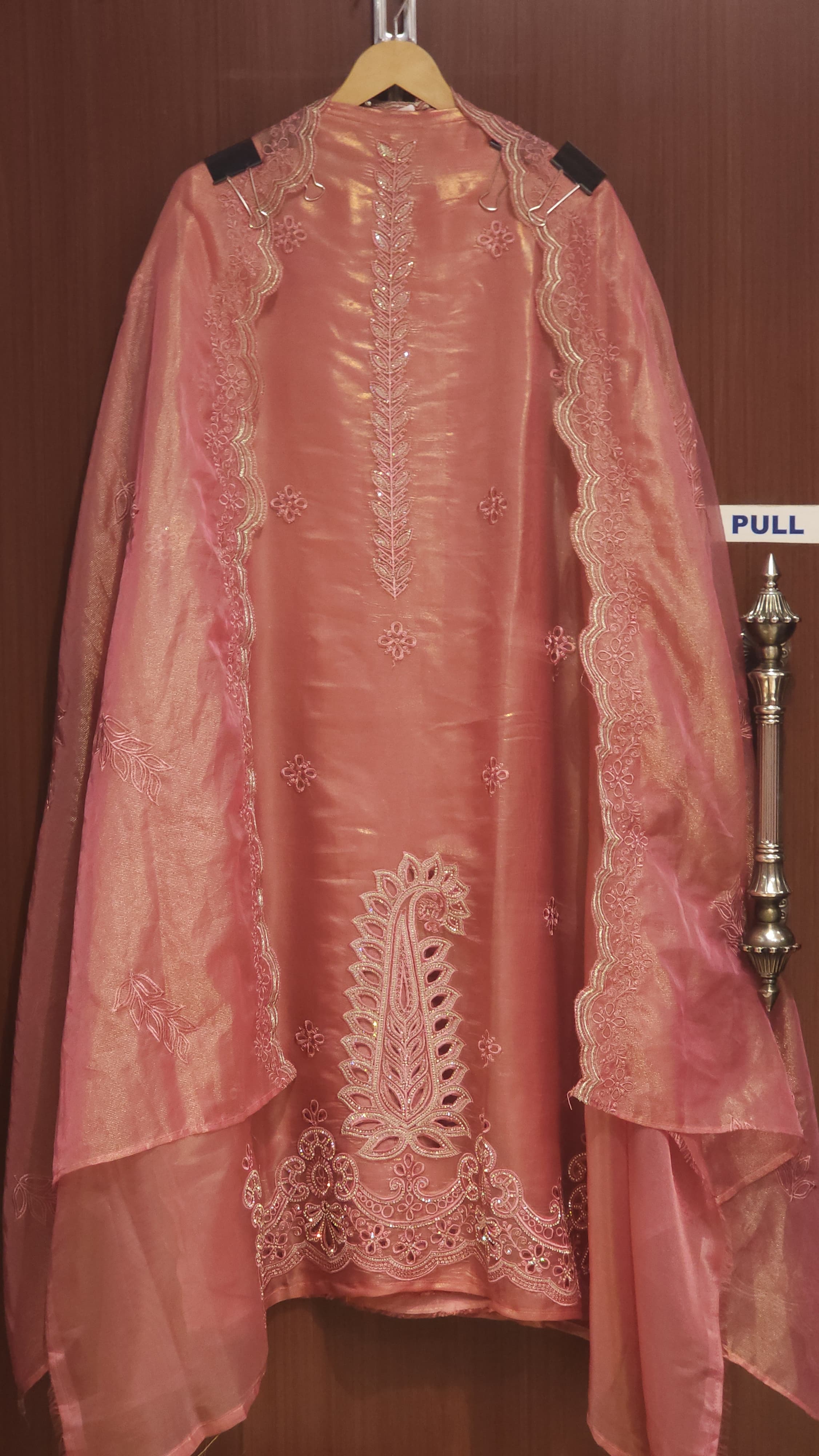 Organza Tissue Suit with Cutwork & Jarkan Embroidery