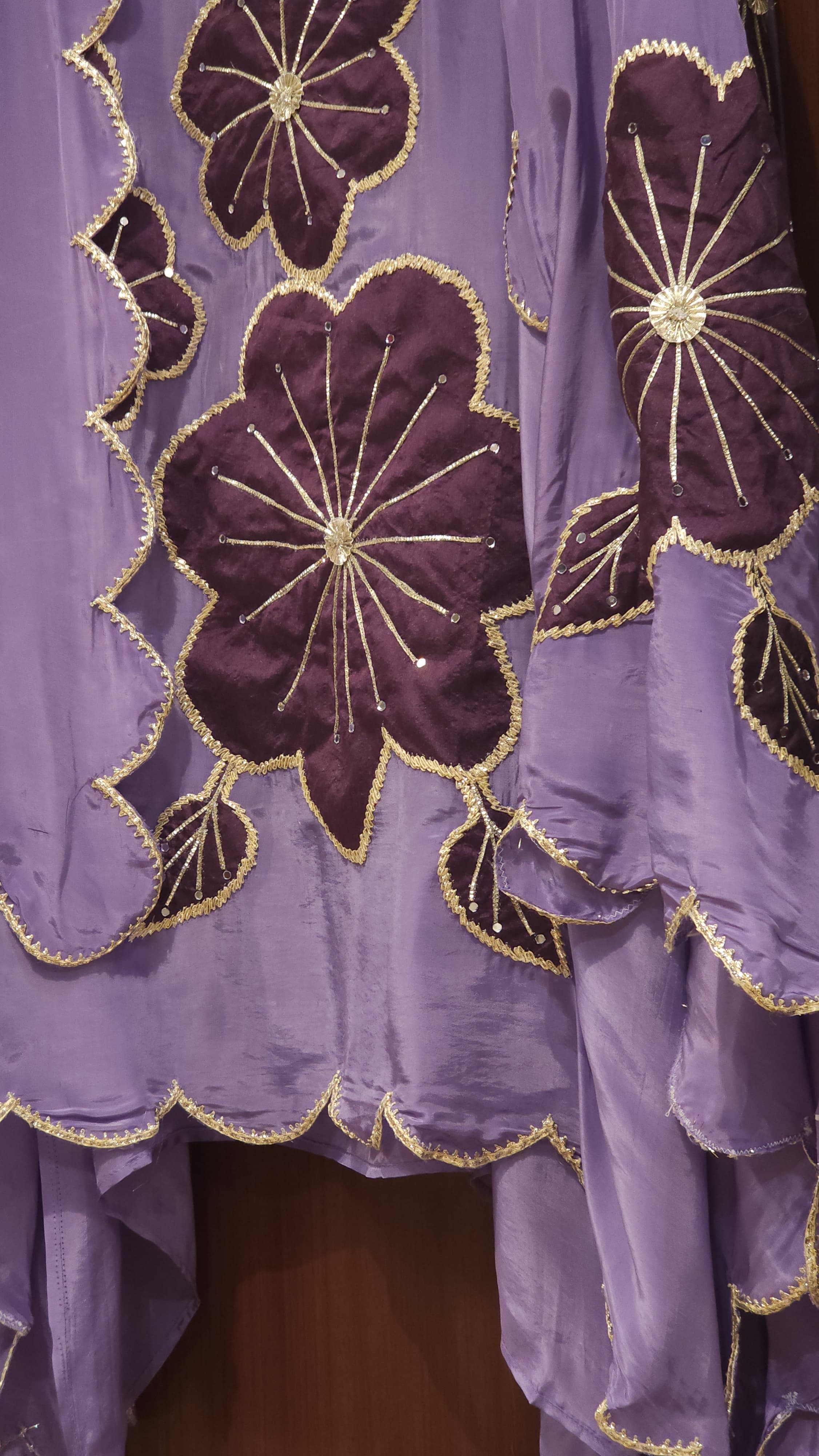 Crepe Silk Suit with Patchwork & Gota Embroidery