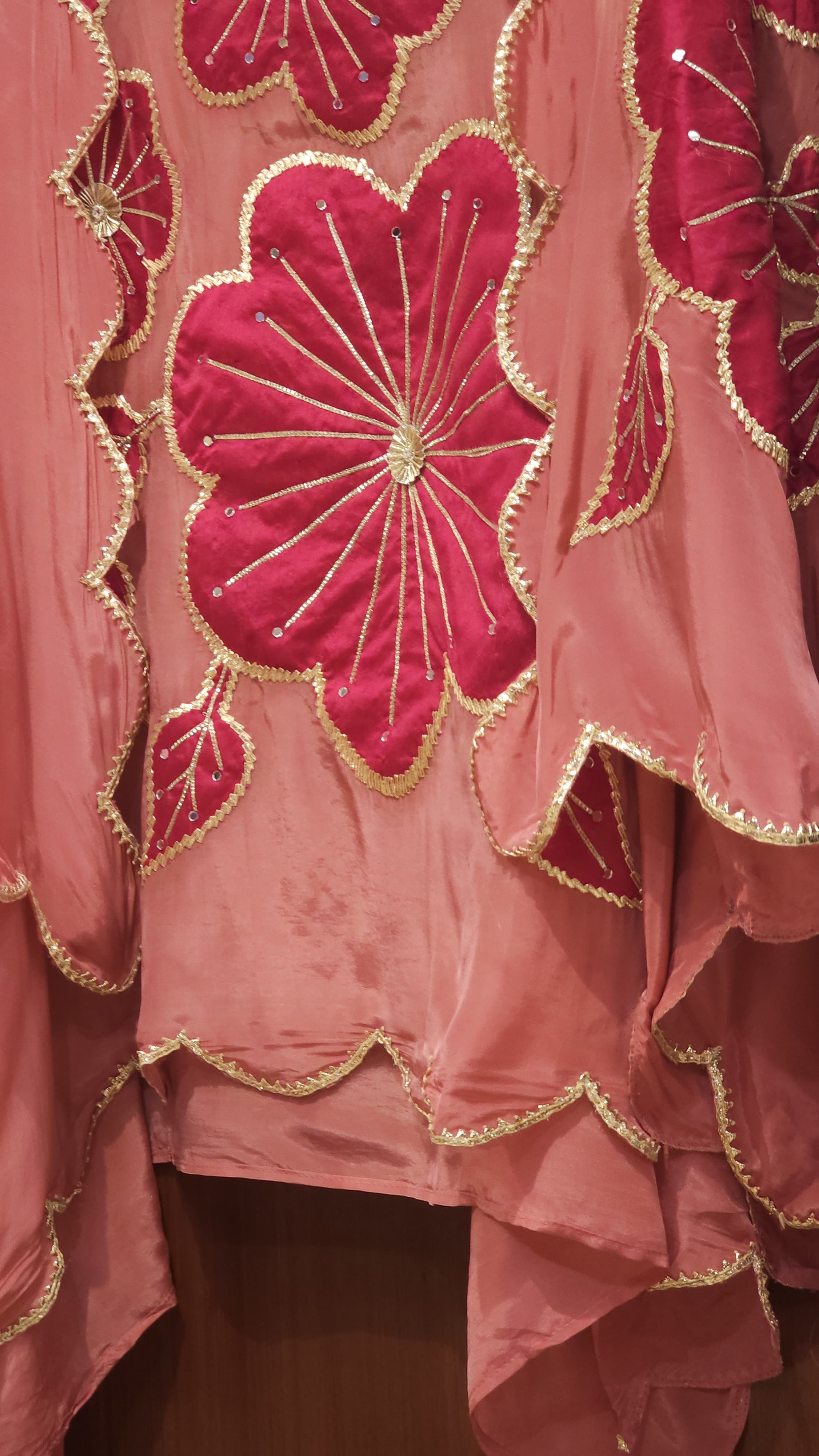 Crepe Silk Suit with Patchwork & Gota Embroidery