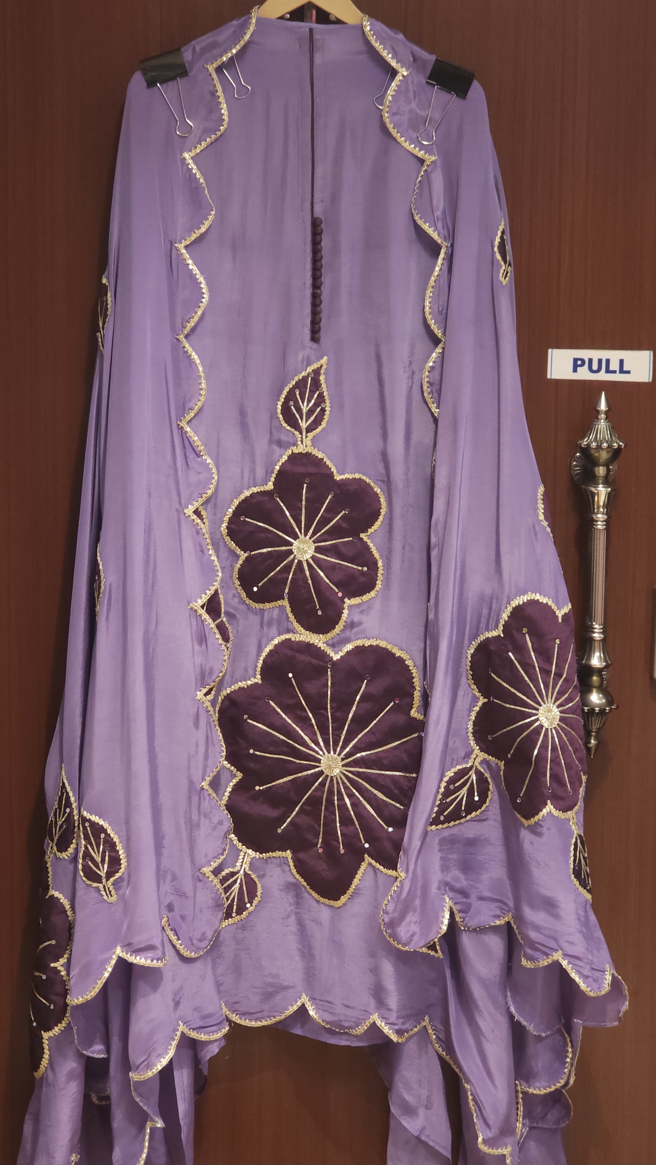 Crepe Silk Suit with Patchwork & Gota Embroidery