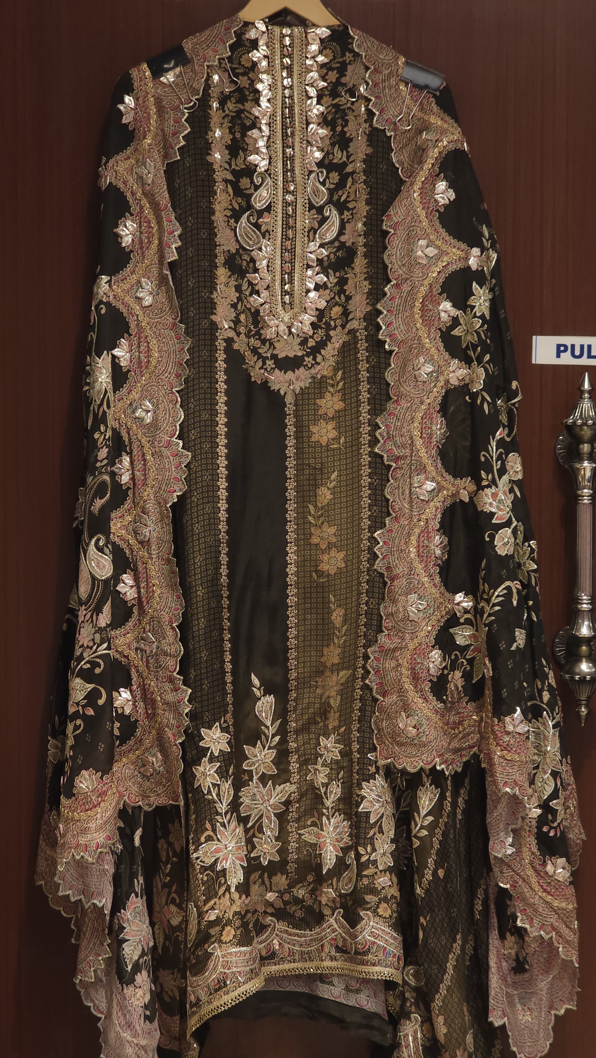 Glass Organza Suit with Digital Print & Embroidery