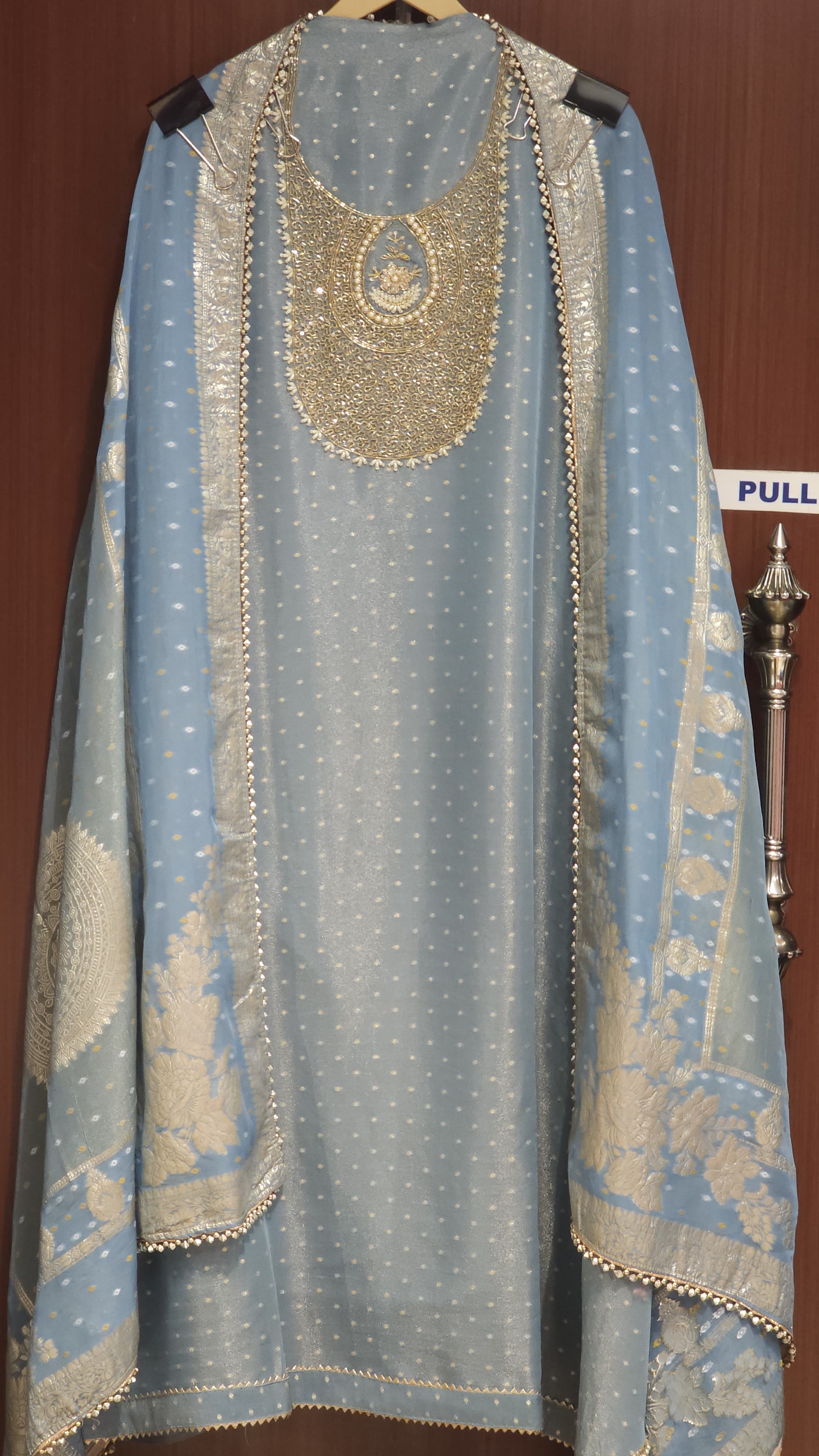 Authentic Tanchui Silk Dupatta & Banarasi Tissue Suit