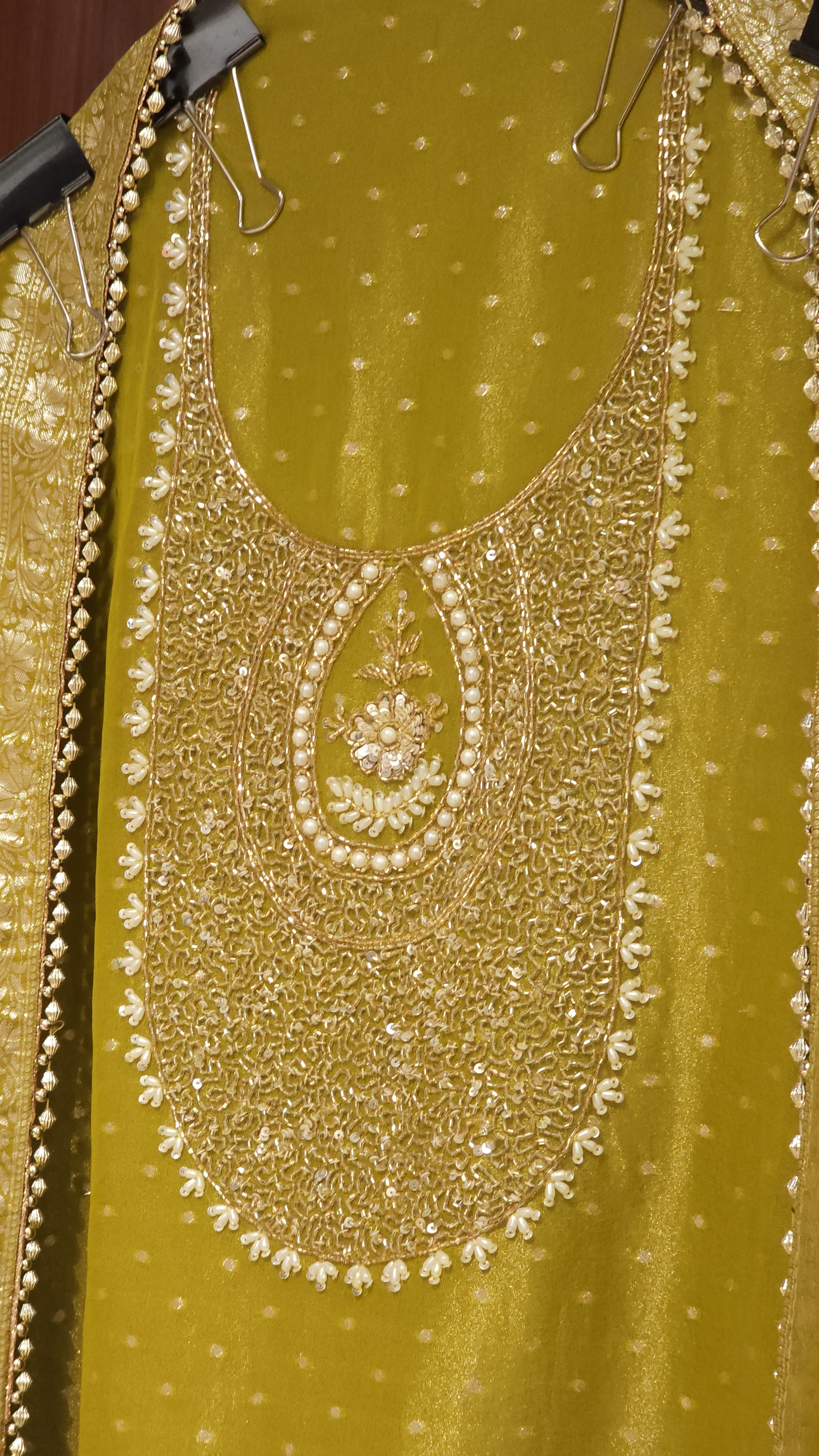 Authentic Tanchui Silk Dupatta & Banarasi Tissue Suit