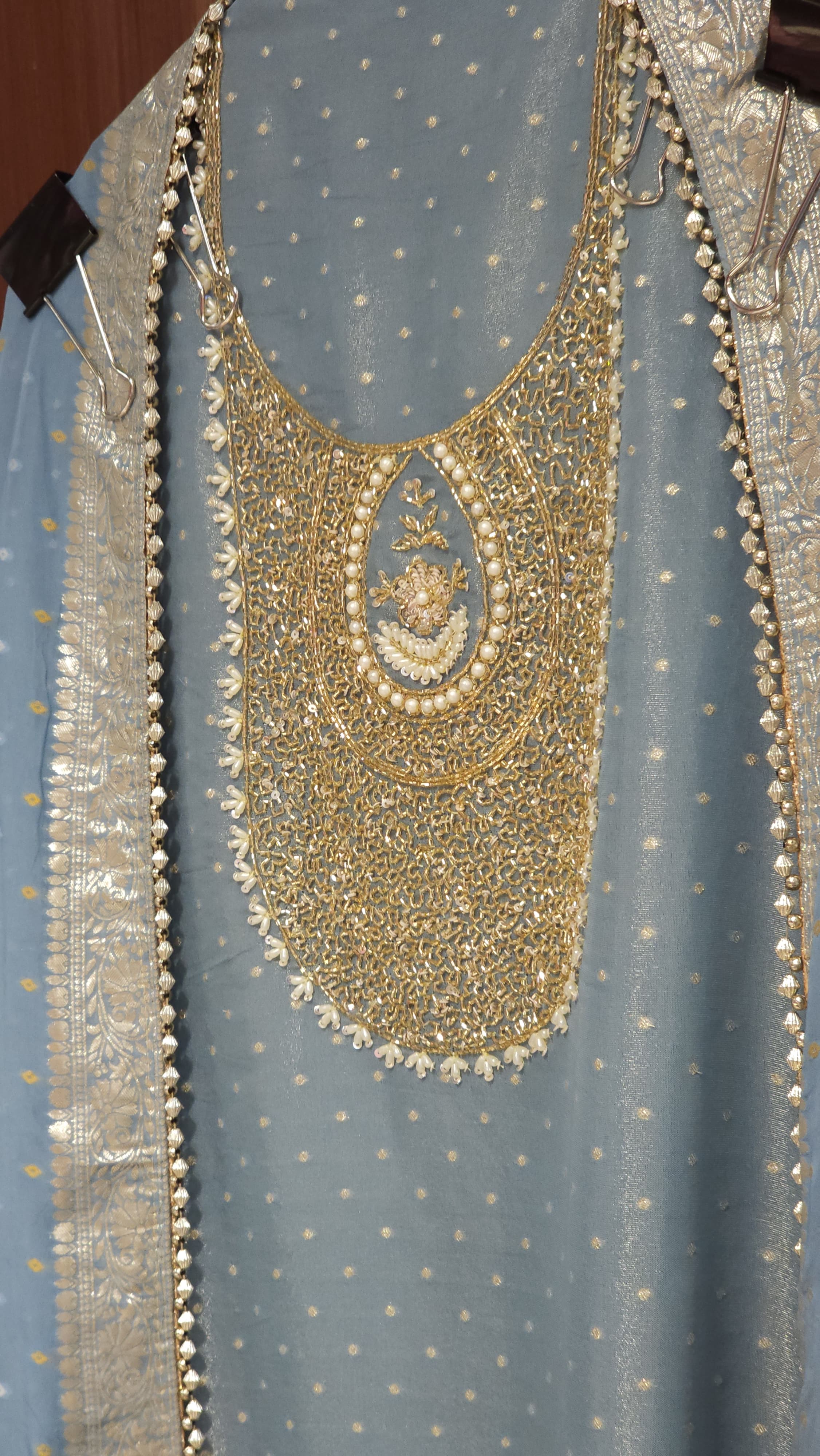 Authentic Tanchui Silk Dupatta & Banarasi Tissue Suit