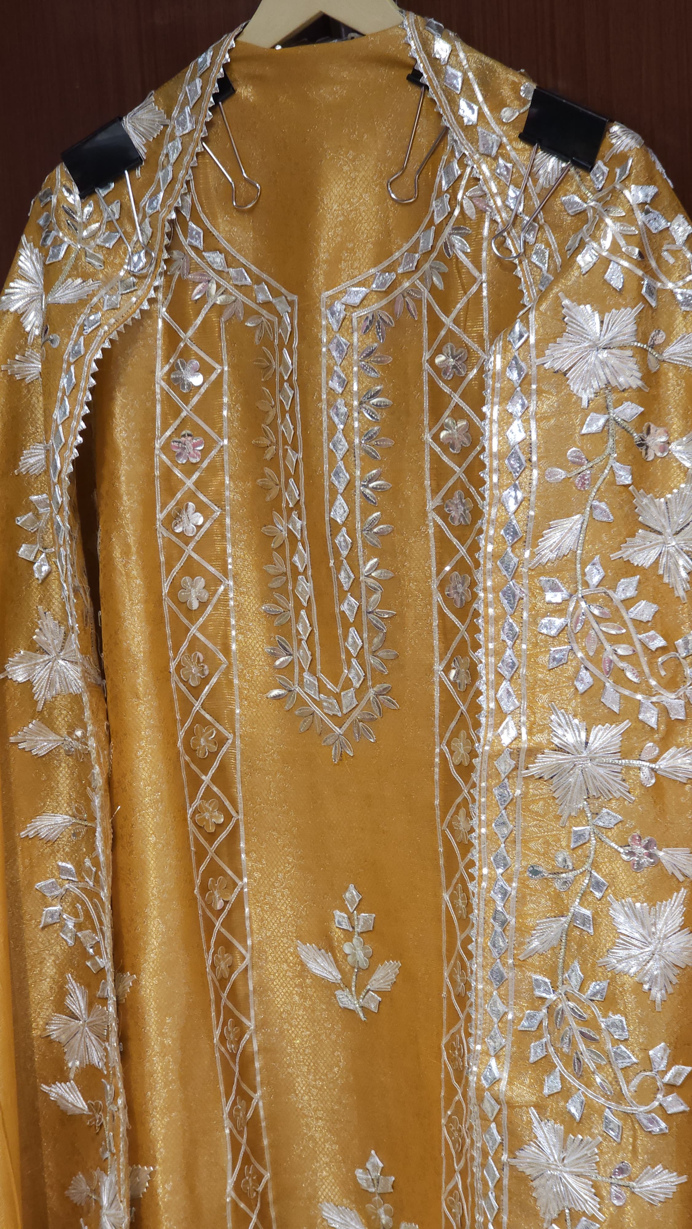 Banarasi Fabric's Suit with Gota Puff Embroidery