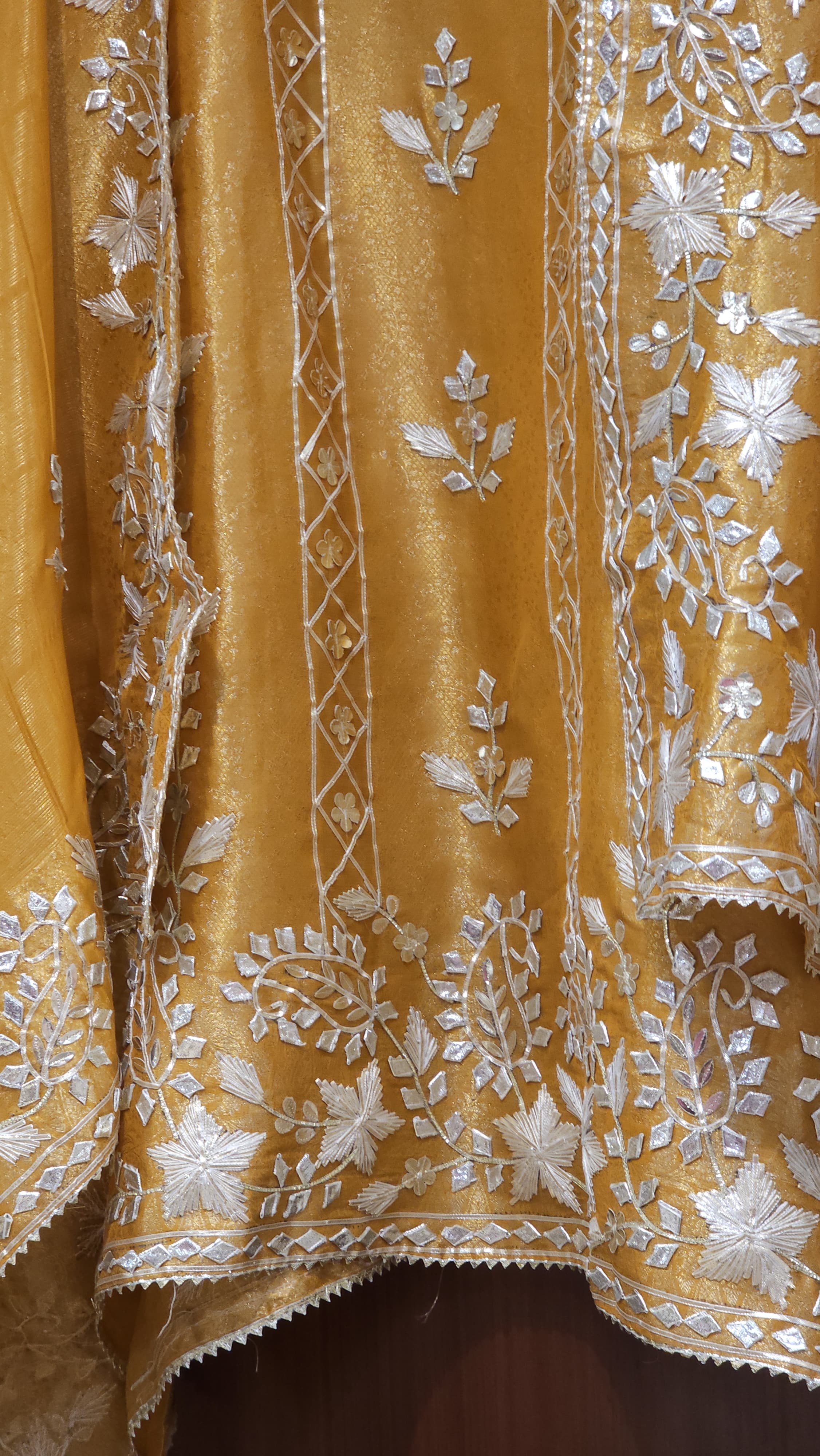 Banarasi Fabric's Suit with Gota Puff Embroidery